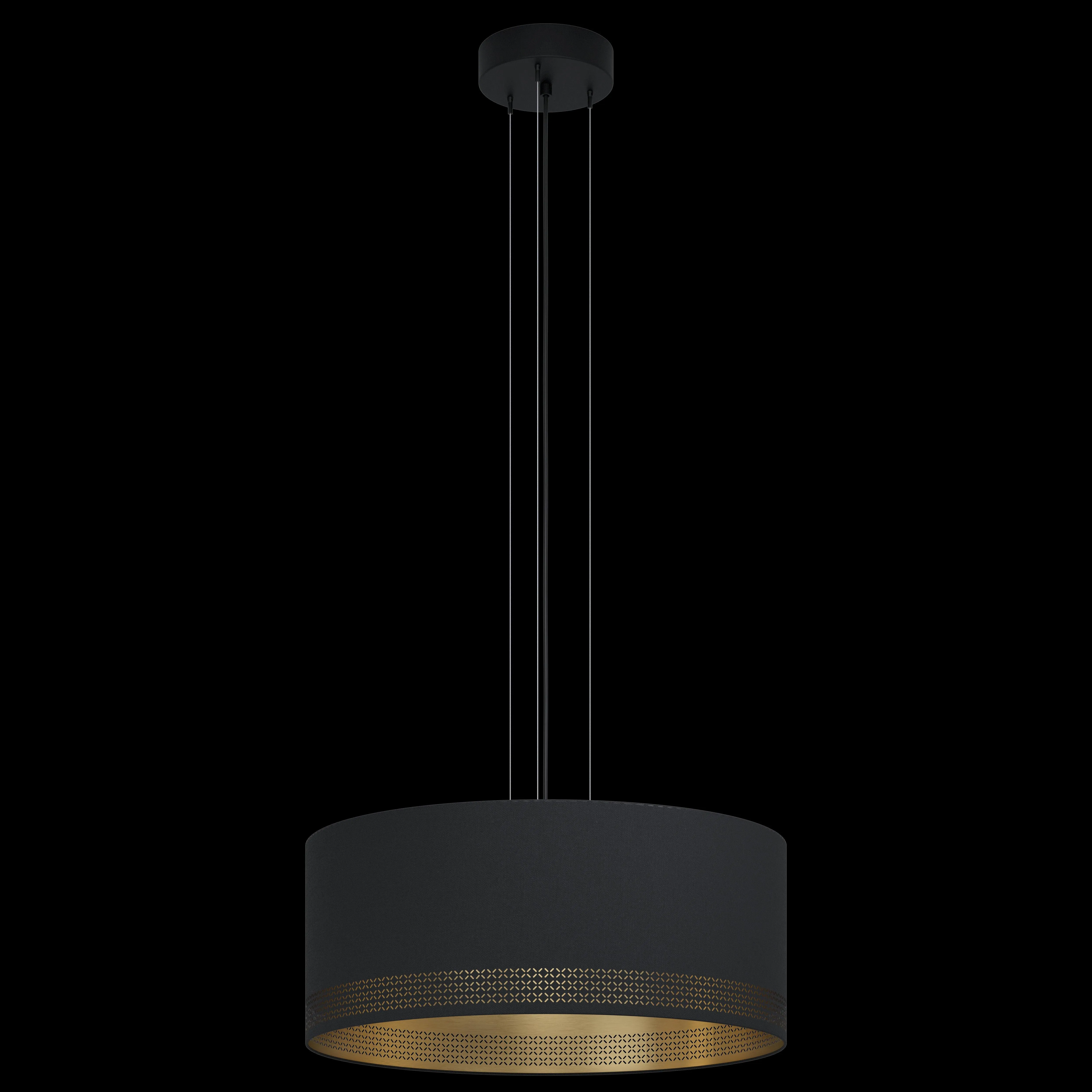 Eglo Esteperra Black & Gold Fabric Ceiling Pendant - 53cm