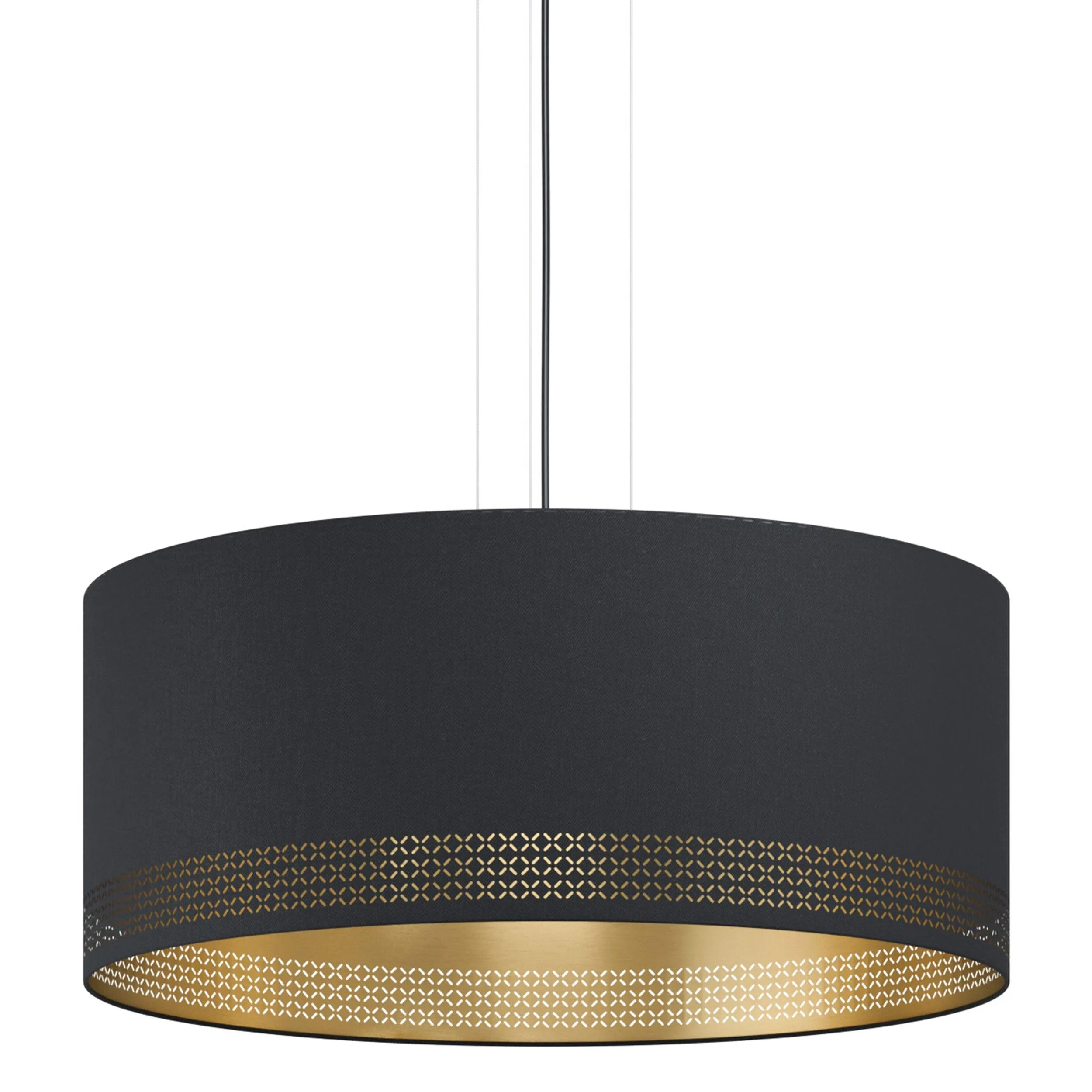 Eglo Esteperra Black & Gold Fabric Ceiling Pendant - 53cm