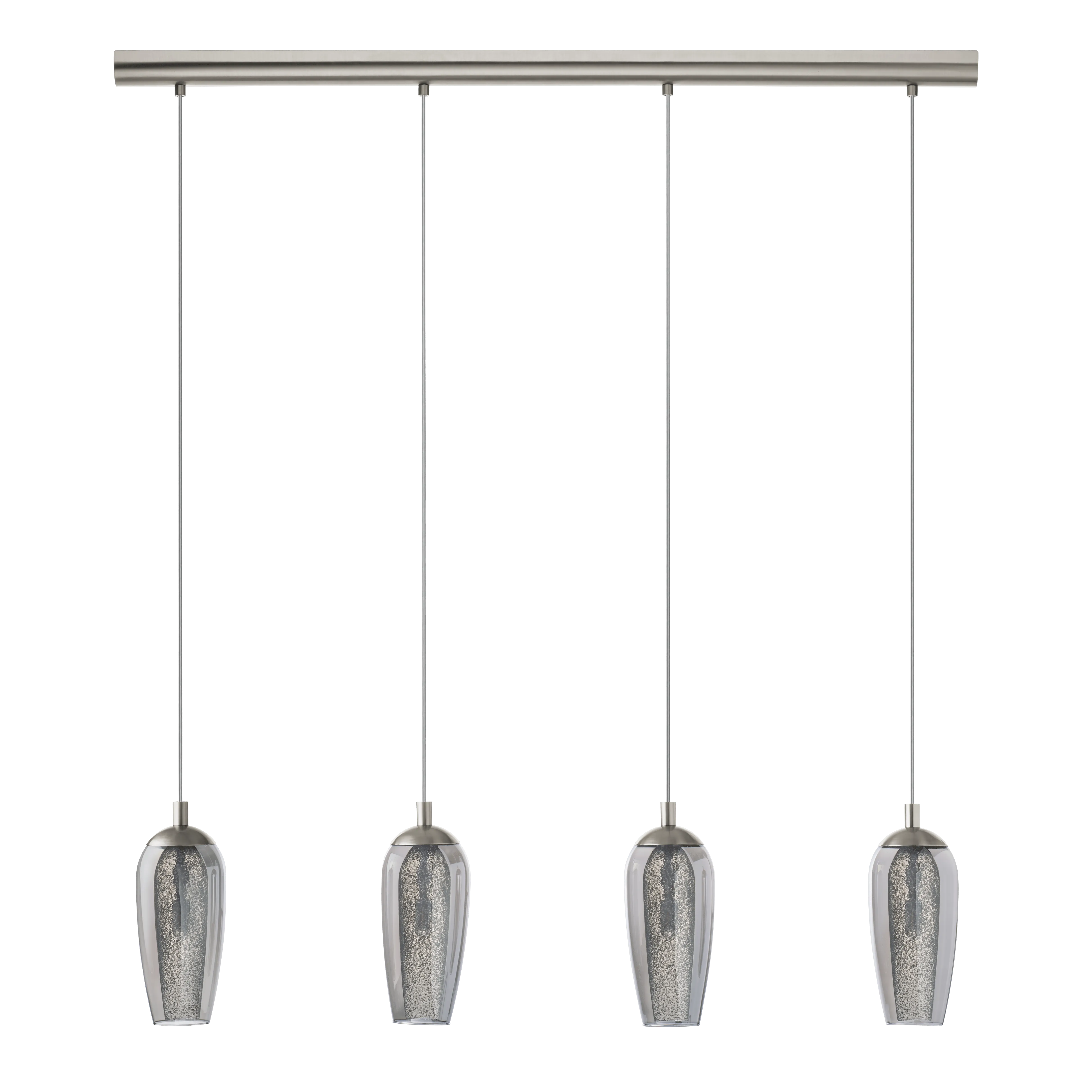 Eglo Farsala 4 Light Smoked Black & Clear Glass Ceiling Pendant