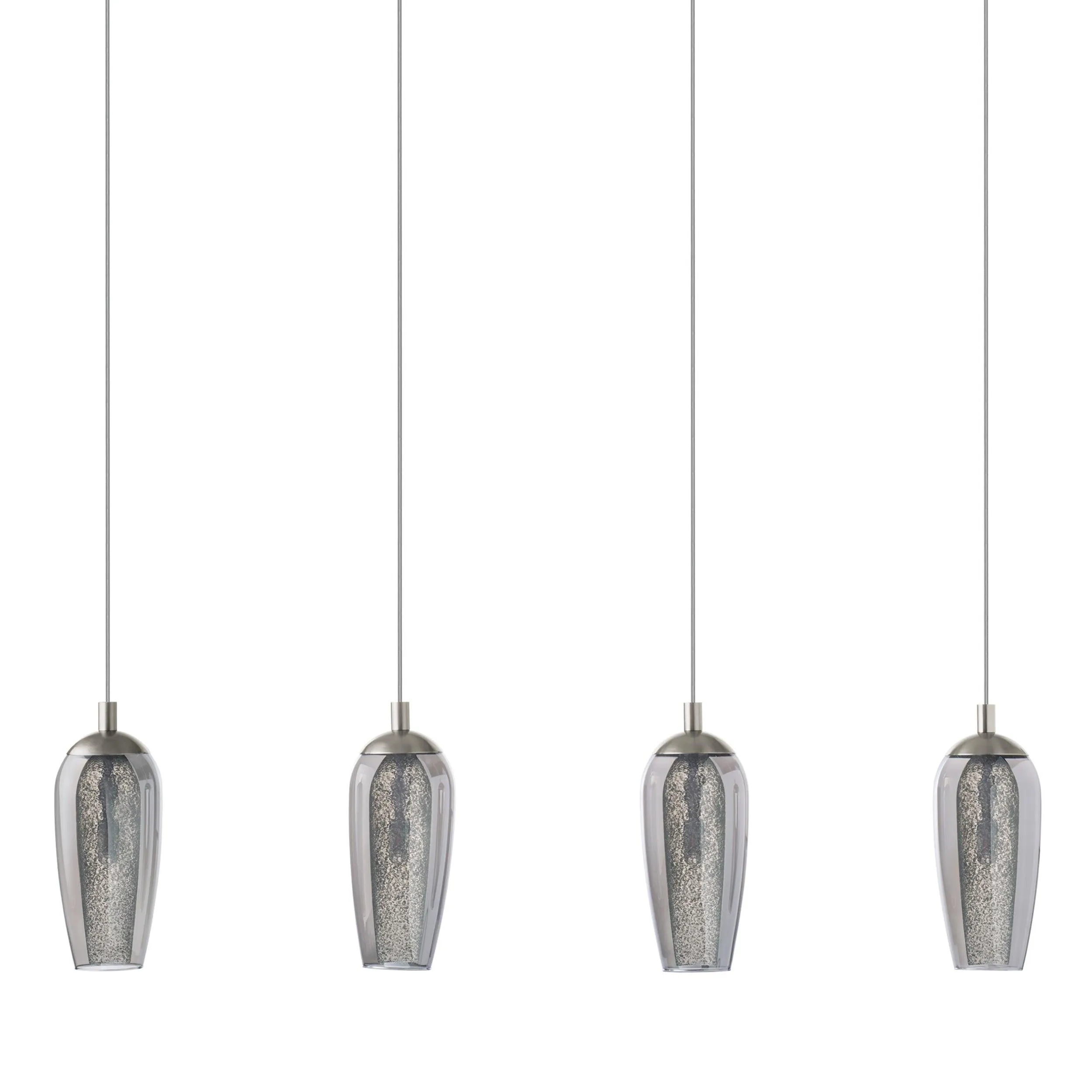 Eglo Farsala 4 Light Smoked Black & Clear Glass Ceiling Pendant