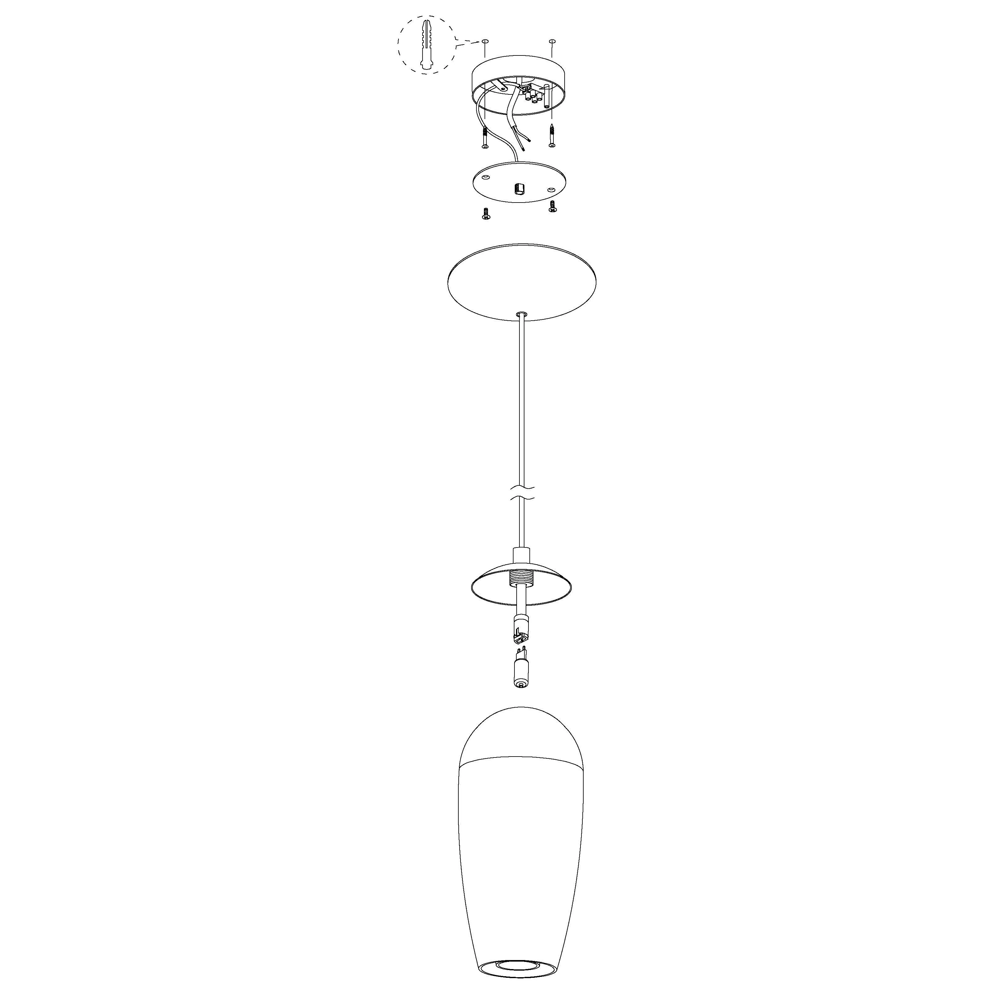 Eglo Farsala Smoked Black & Clear Glass Ceiling Pendant