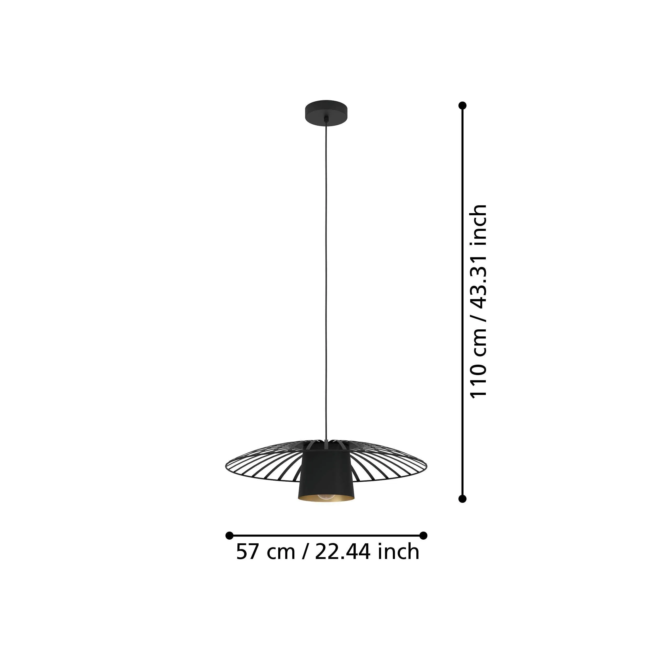 Eglo Felixkirk Black & Gold Metal Ceiling Pendant