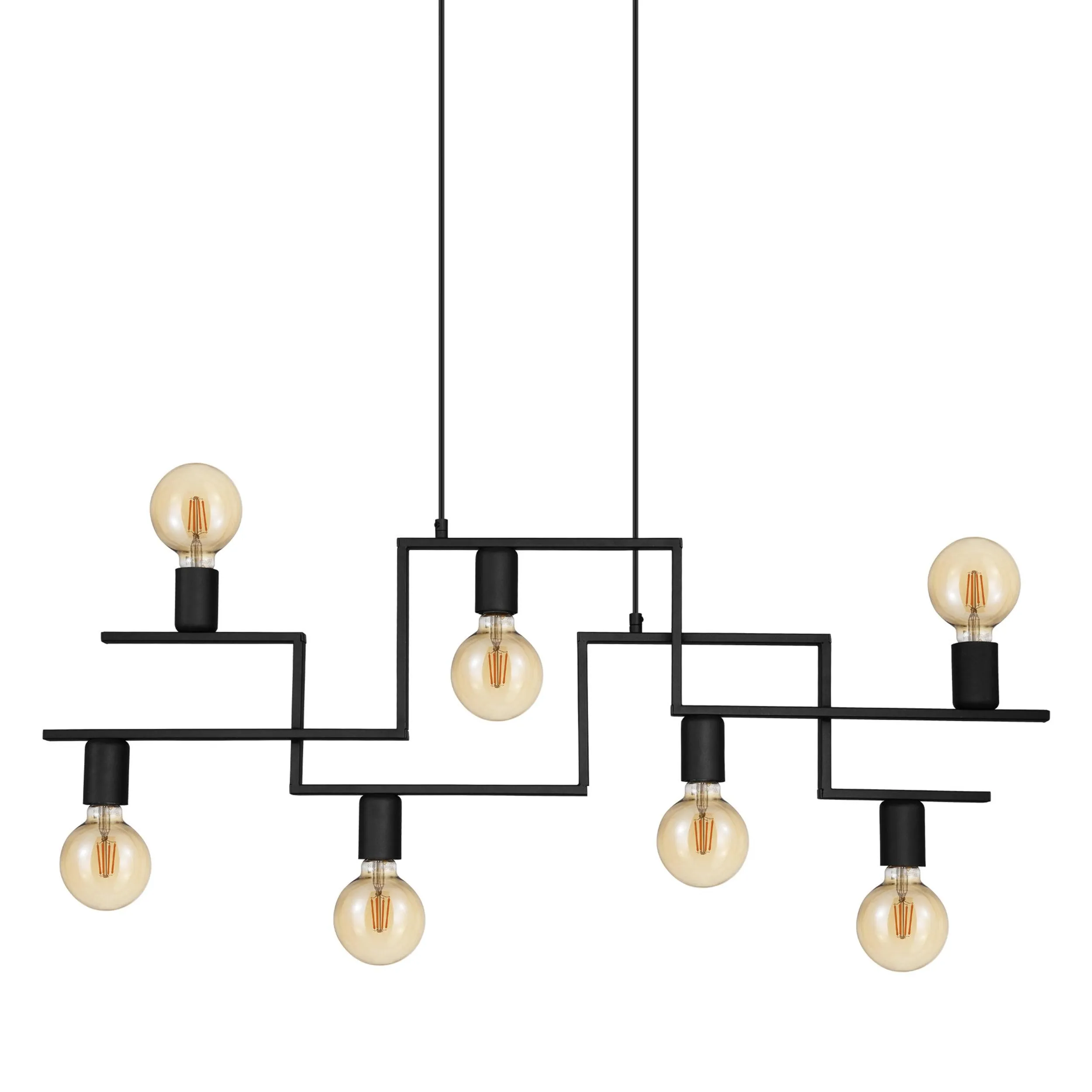 Eglo Fembard 7 Light Black Metal Ceiling Pendant