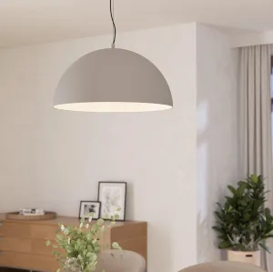 Eglo Gaetano 1 Grey Round Steel Shade Pendant flush mount ceiling fixture