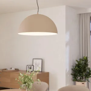 Eglo Gaetano 1 Sand-coloured Round Steel Shade Pendant flush mount ceiling fixture