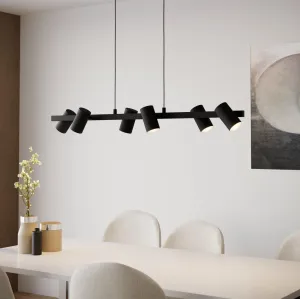Eglo Gatuela 1 Light Adjustable Black Metal 6 Light Pendant flush mount ceiling fixture