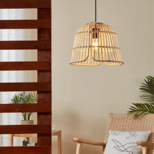Eglo Glyneath Rattan Wicker Ceiling Pendant flush mount ceiling fixture