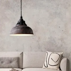 Eglo Grantham 1 Antique Brown Steel Ceiling Pendant flush mount ceiling fixture