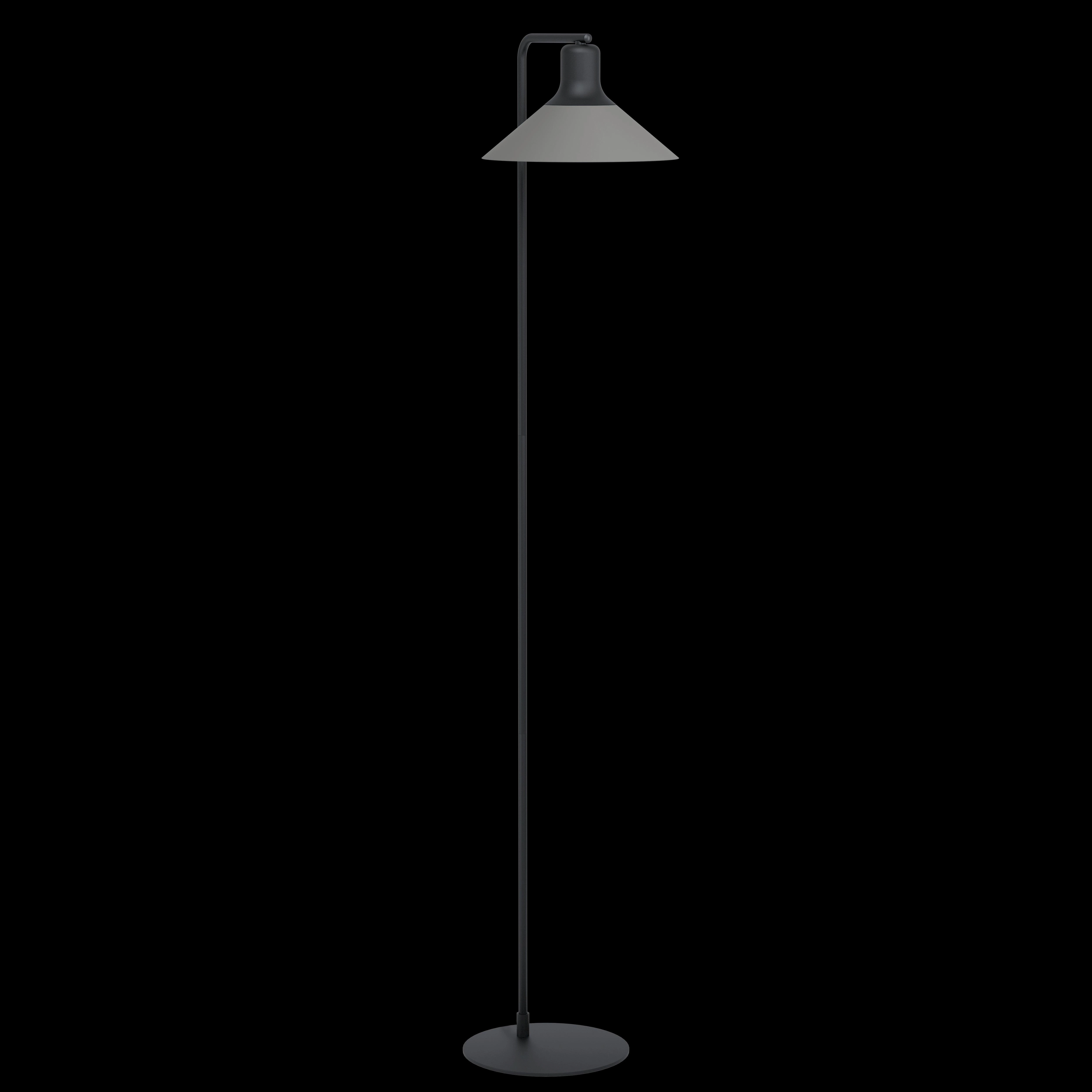 Eglo Abreosa Black Metal Floor Lamp With Grey Shade