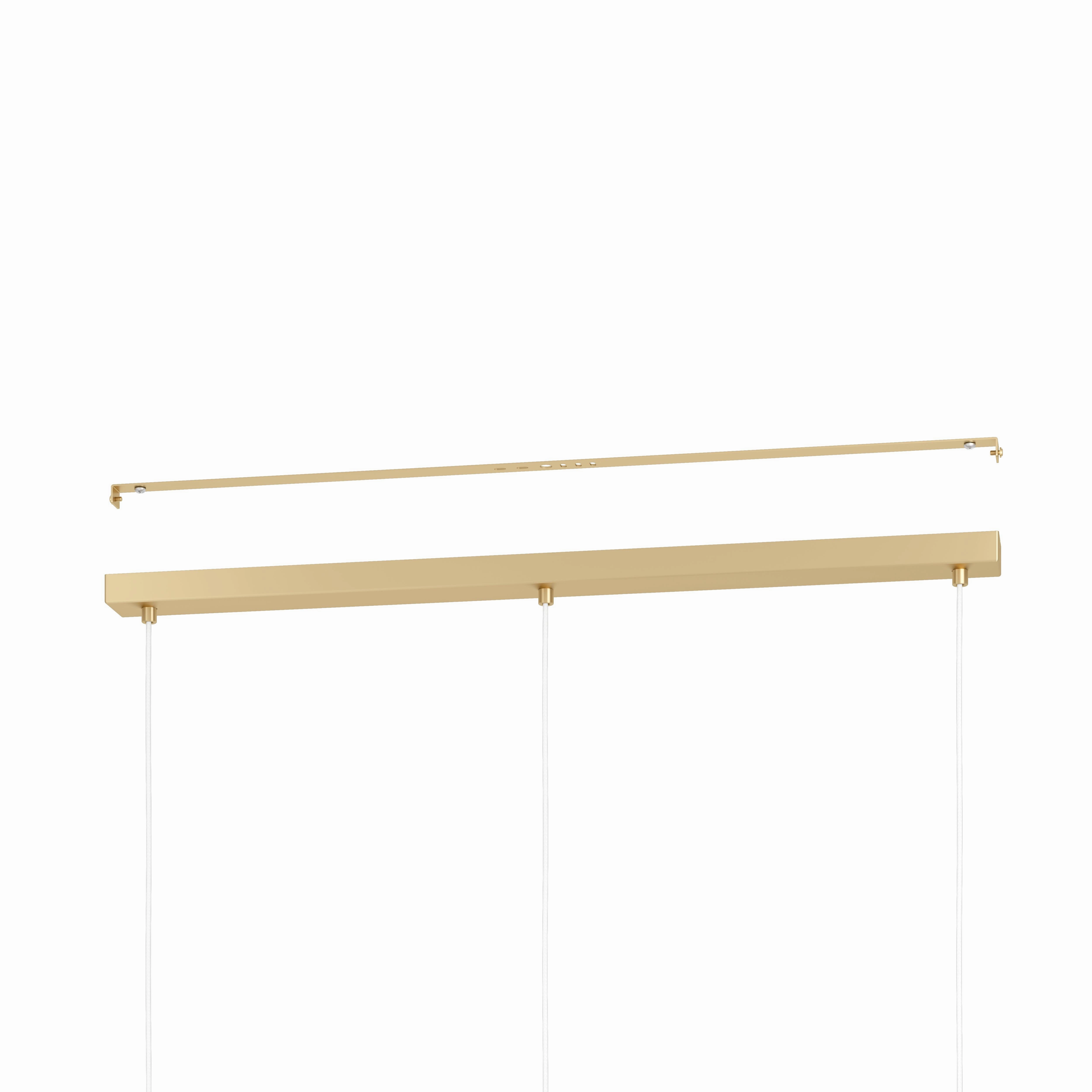 Eglo Aglientina 3 Light Brass & White Fabric Shade Pendant