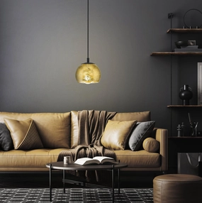 Eglo Albaraccin Spherical Gold Leaf Style Ceiling Pendant - 19cm sleek LED ceiling lamp