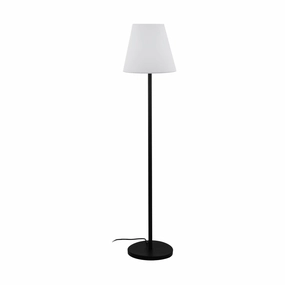 Eglo Alghera IP44 Black Outdoor Floor Light - White Plastic Shade creative lampshade design