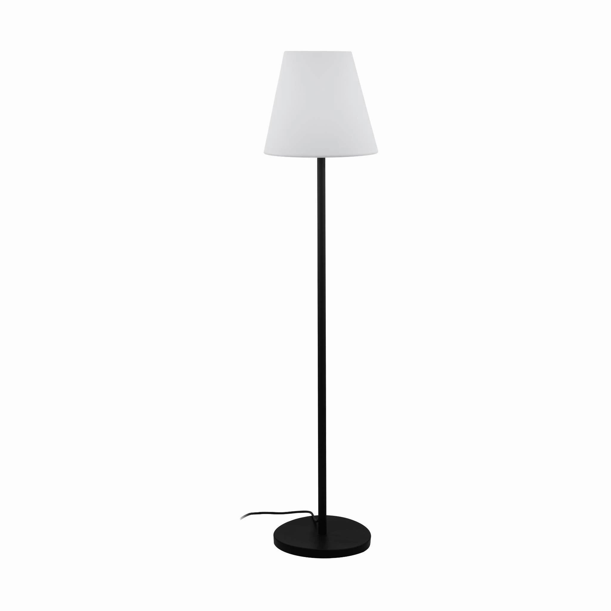 Eglo Alghera IP44 Black Outdoor Floor Light - White Plastic Shade creative lampshade design