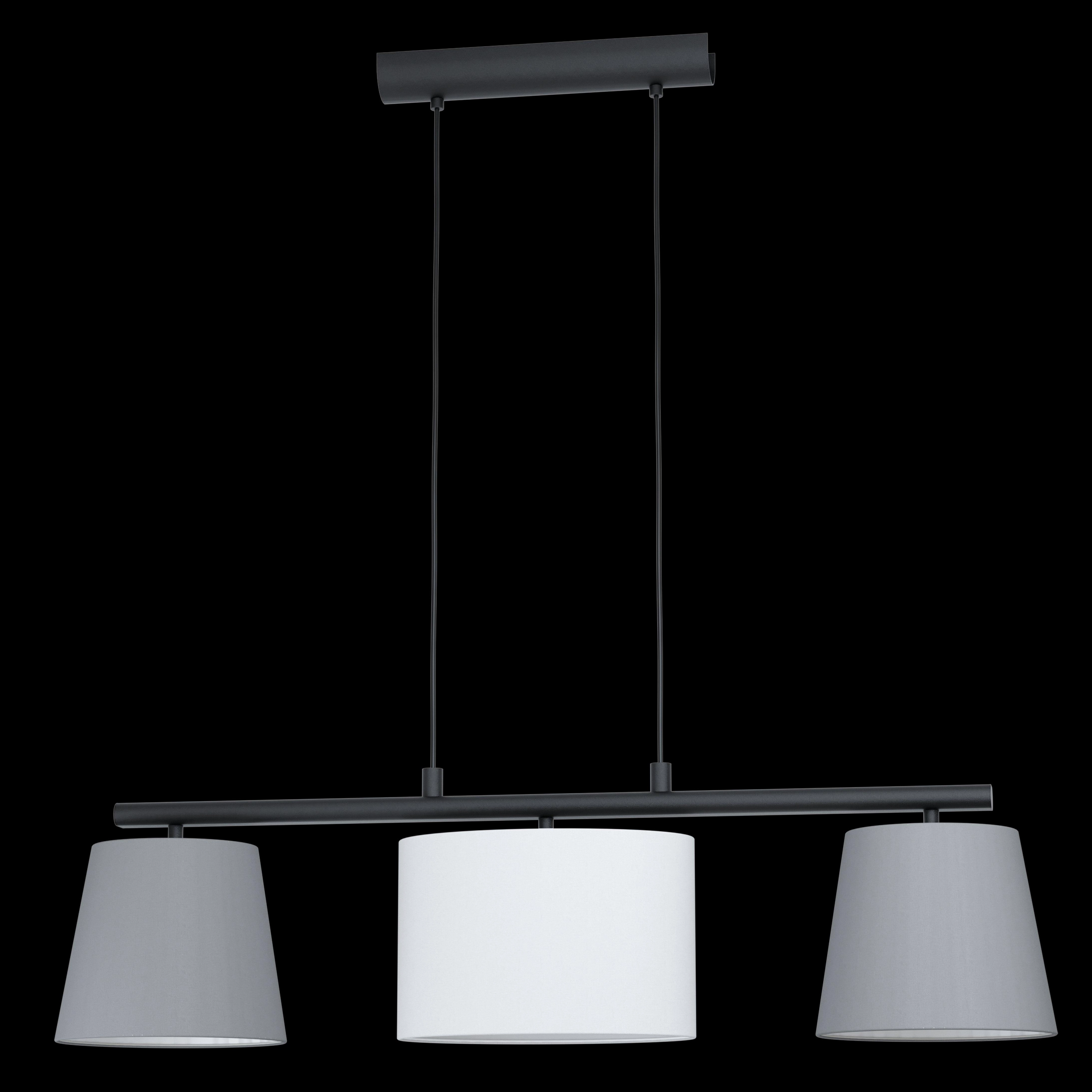 Eglo Almeida 1 3 Light Grey & White Fabric Shade Pendant