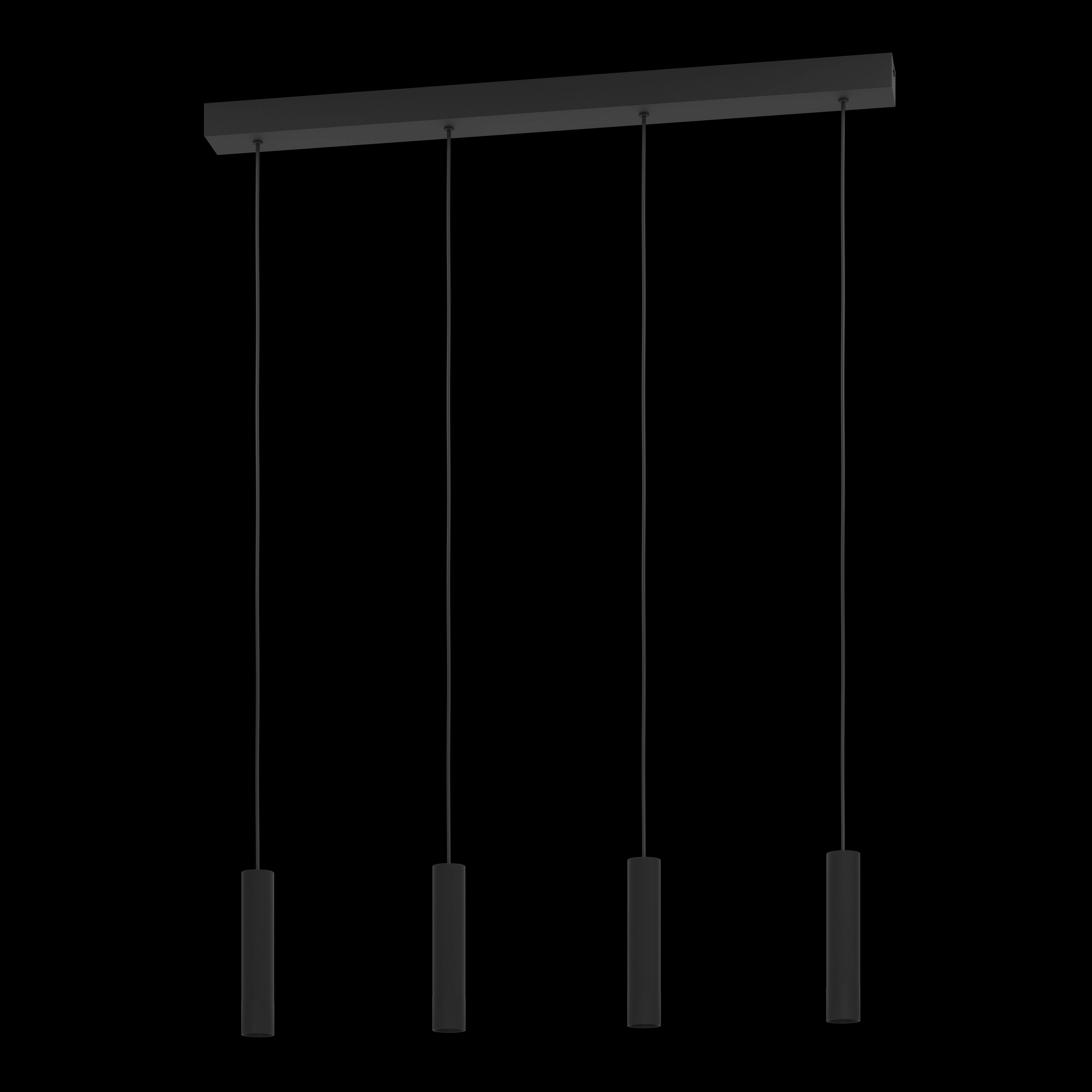 Eglo Almudaina 4 Light LED Black Metal Tube Ceiling Pendant