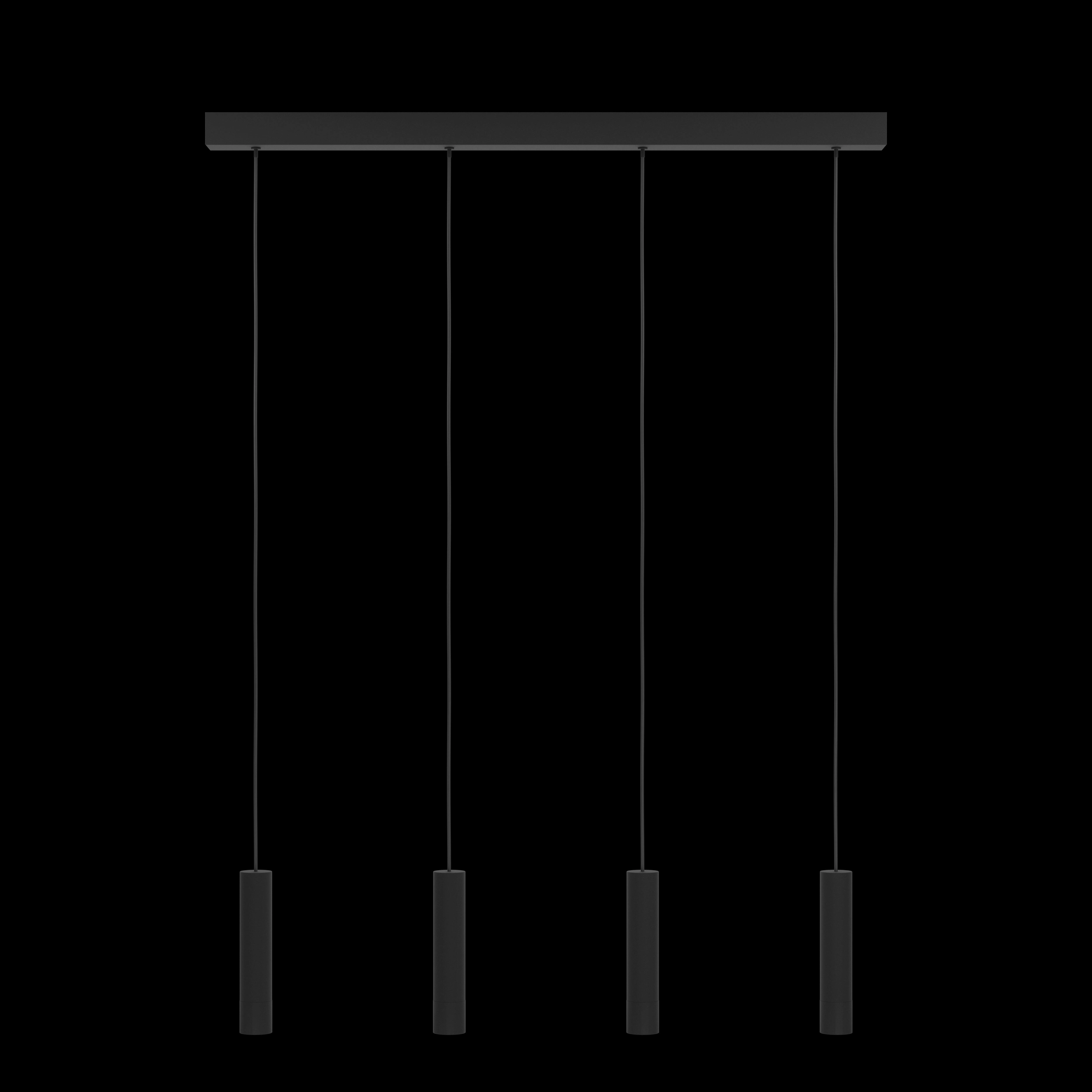 Eglo Almudaina 4 Light LED Black Metal Tube Ceiling Pendant