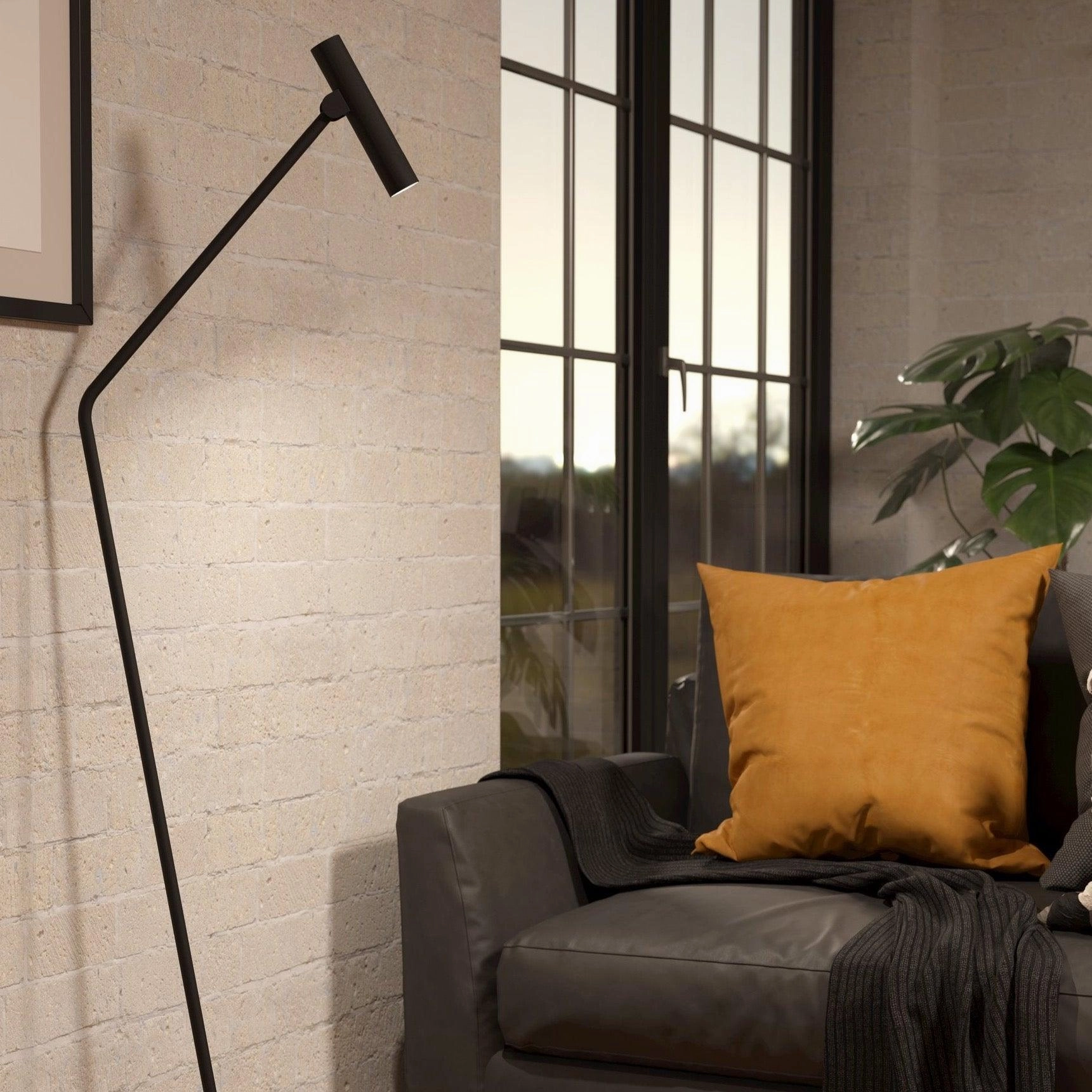 Eglo Almudaina Black LED Adjustable Floor Lamp creative lampshade design