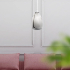 Eglo Alobrase Chrome & Smoked Black Glass Ceiling Pendant sleek LED ceiling lamp