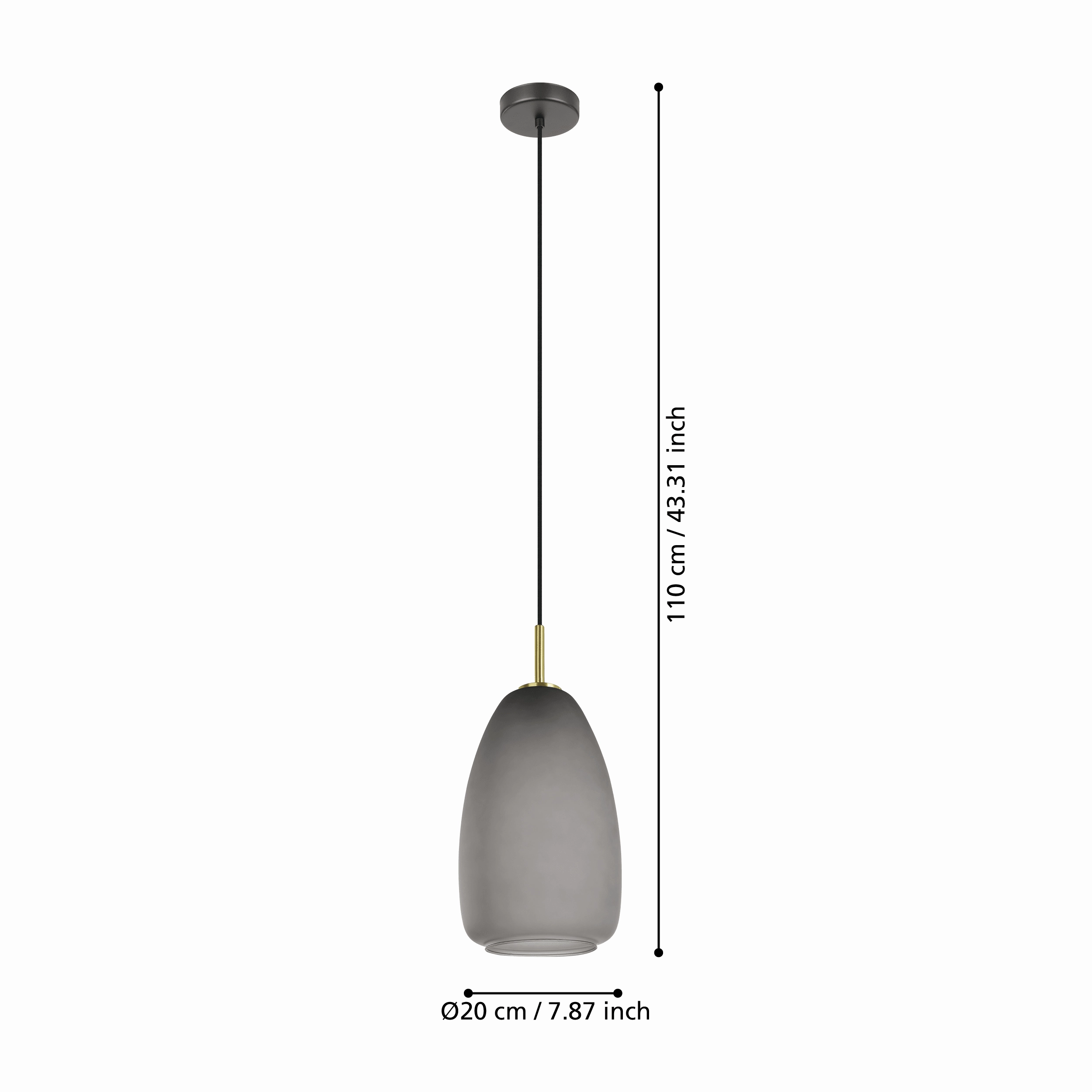 Eglo Alobrase Rounded Smoked Glass Ceiling Pendant
