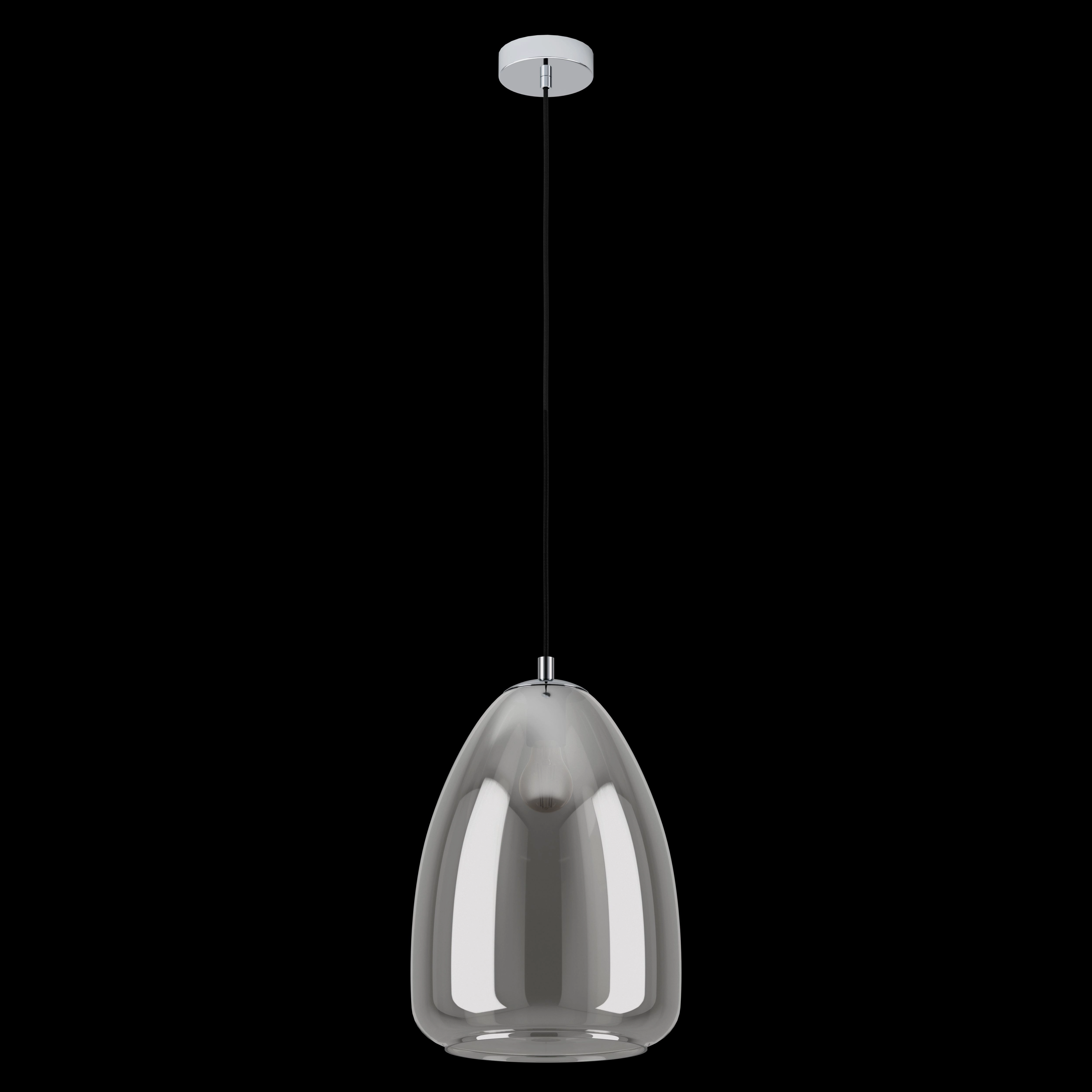 Eglo Alobrase Rounded Smoked Glass Ceiling Pendant