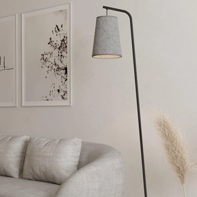 Eglo Alsager Black Floor Lamp - Grey Felt Conical Lampshade creative lampshade design