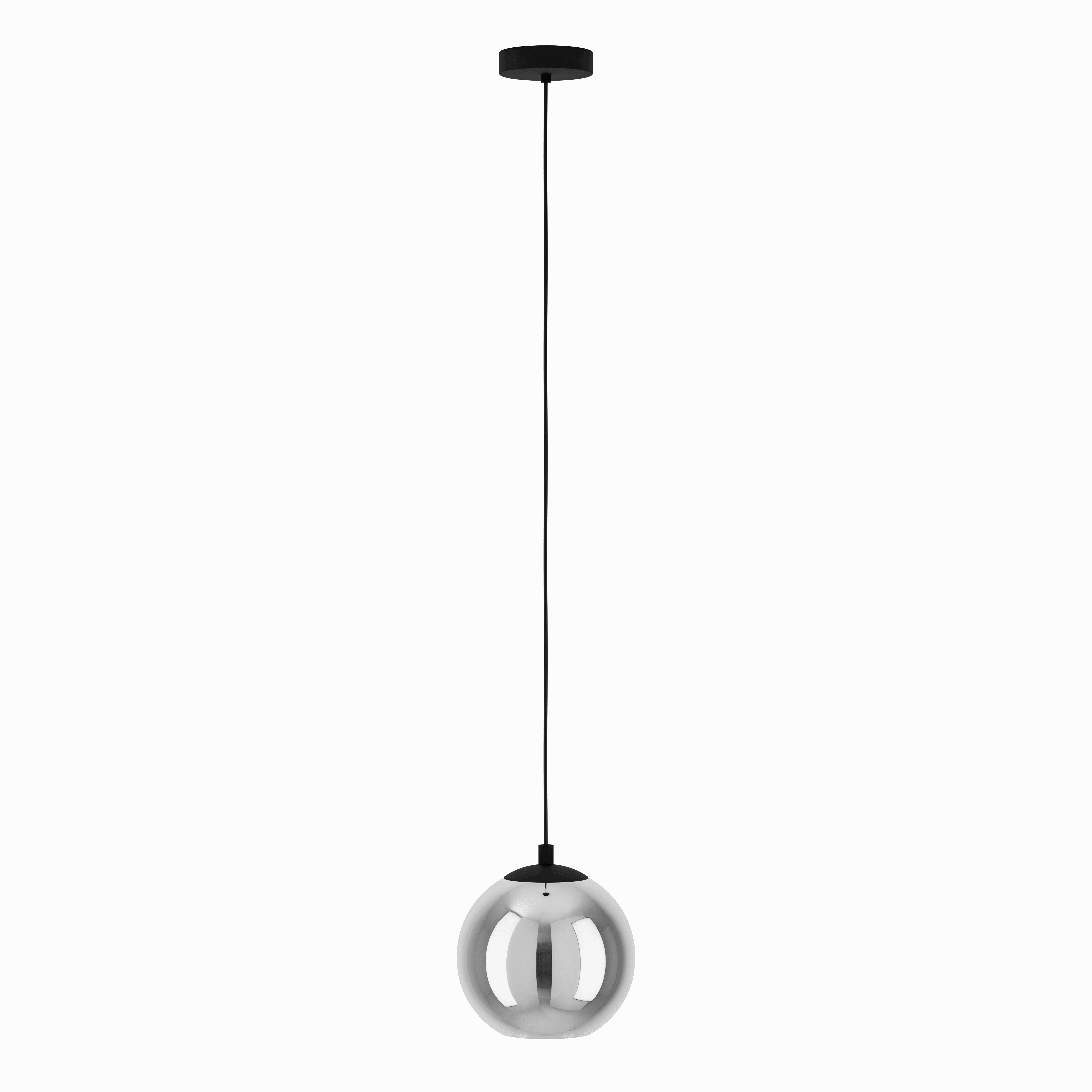Eglo Ariscani Black & Steel Vaporised Glass Ceiling Pendant