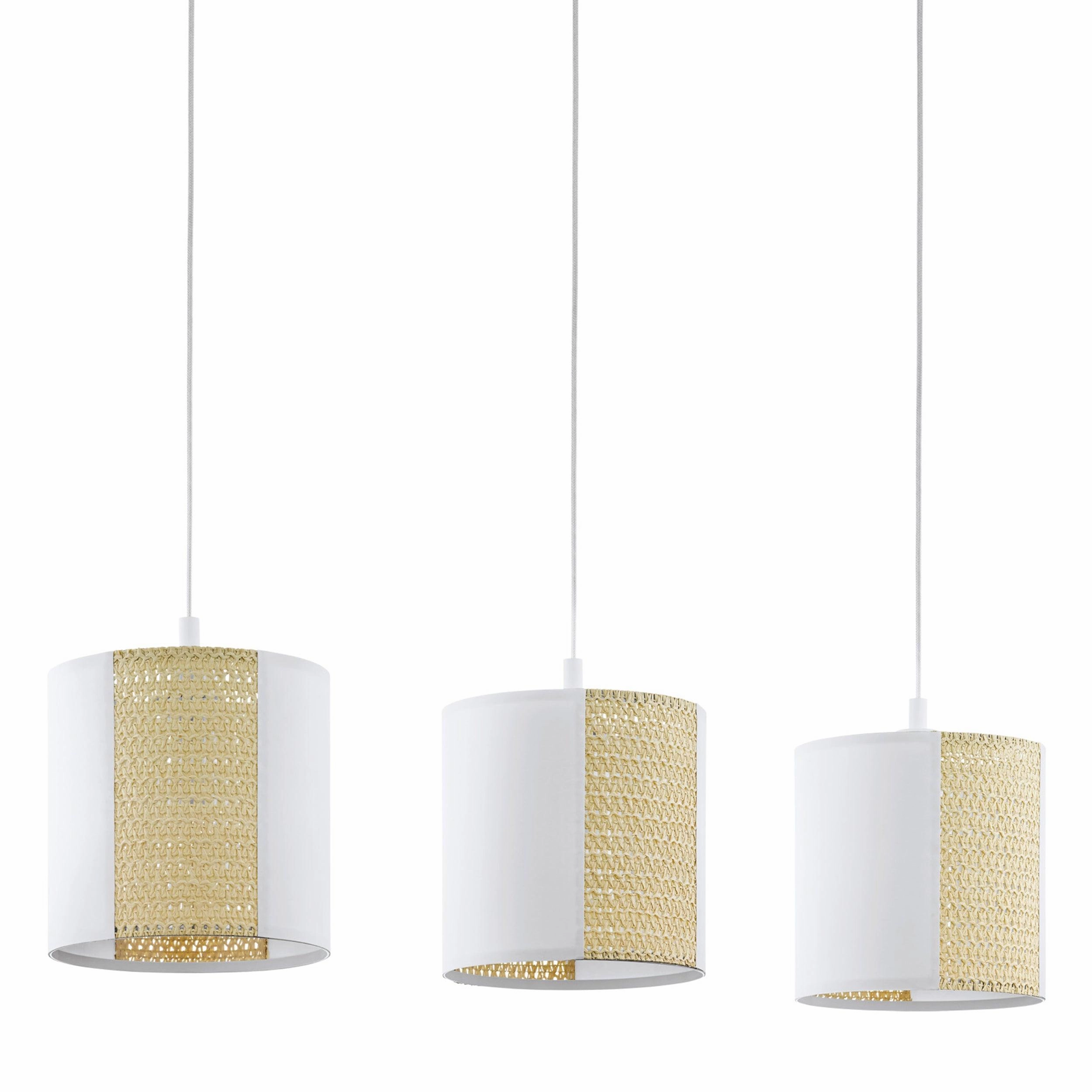 Eglo Arnhem 3 Light Kraft Paper & Seagrass Ceiling Pendant
