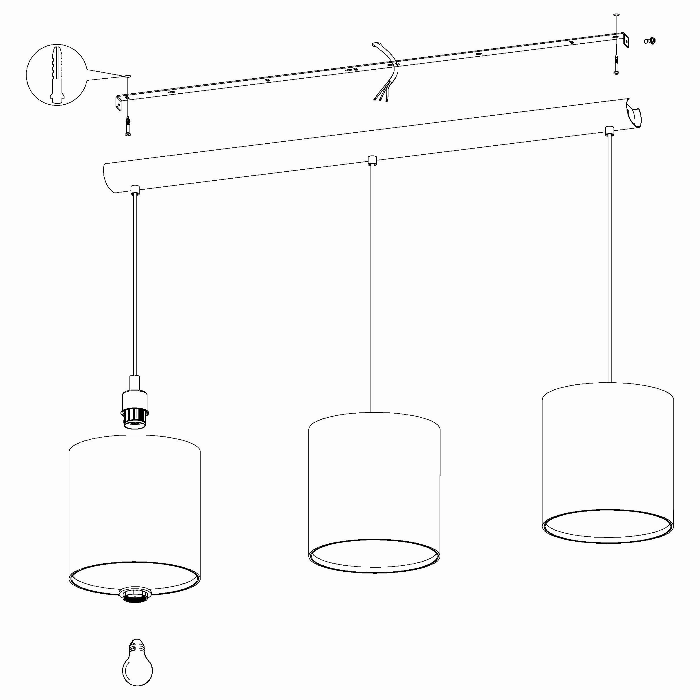 Eglo Arnhem 3 Light Kraft Paper & Seagrass Ceiling Pendant