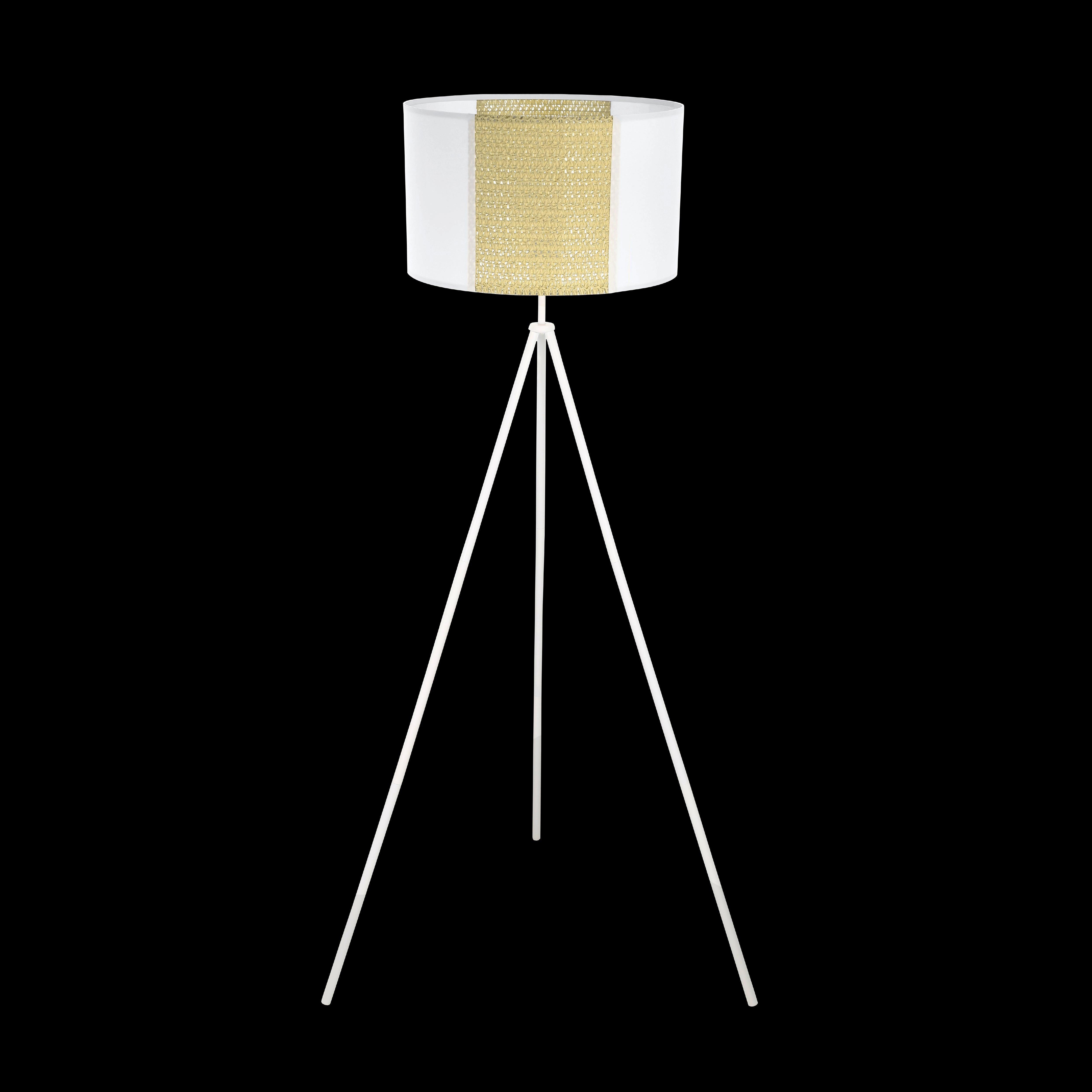 Eglo Arnhem White Tripod Floor Lamp - Paper & Seagrass Shade