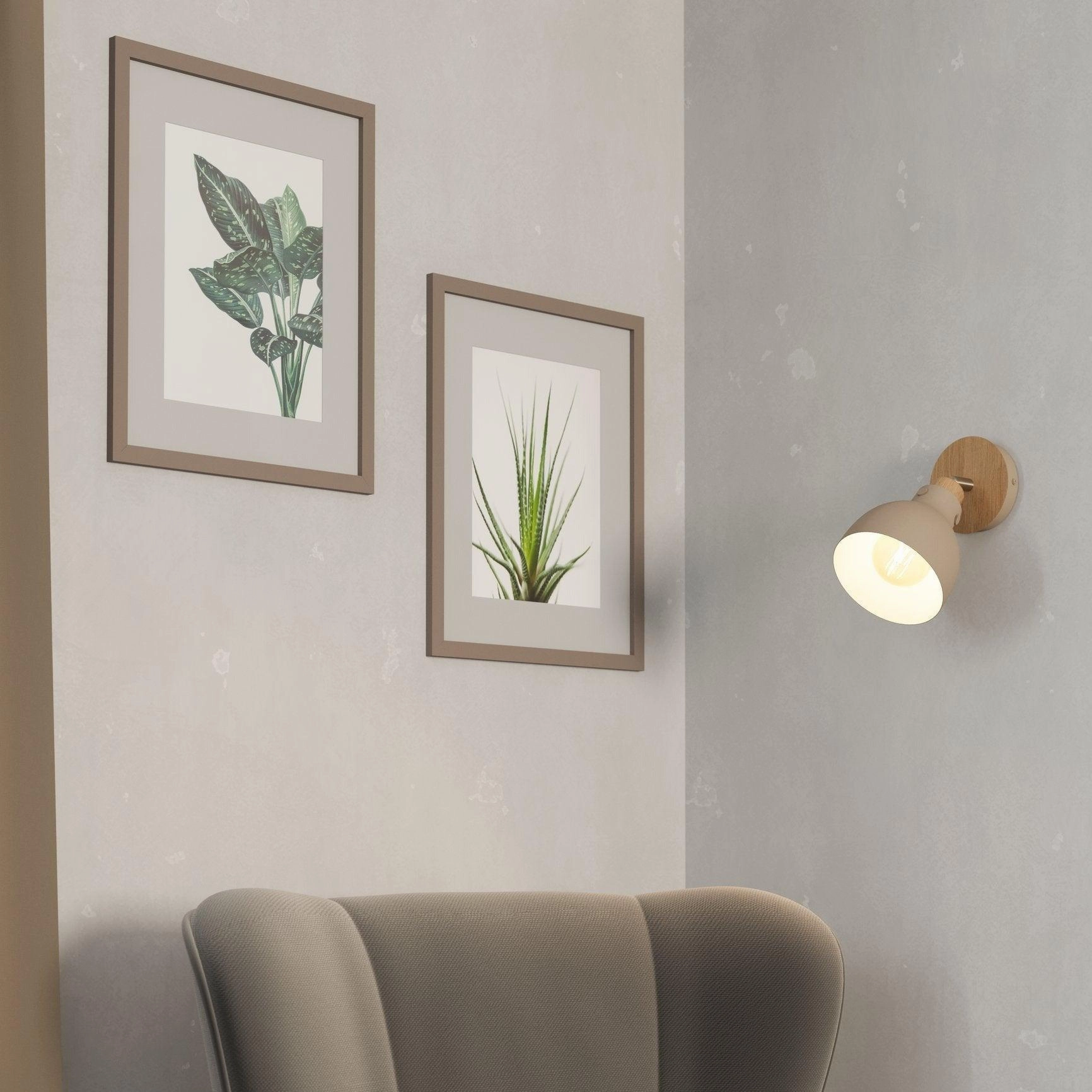 Eglo Arrecife Nickel & Sandy Wall Spotlight tall arc lamp for living room