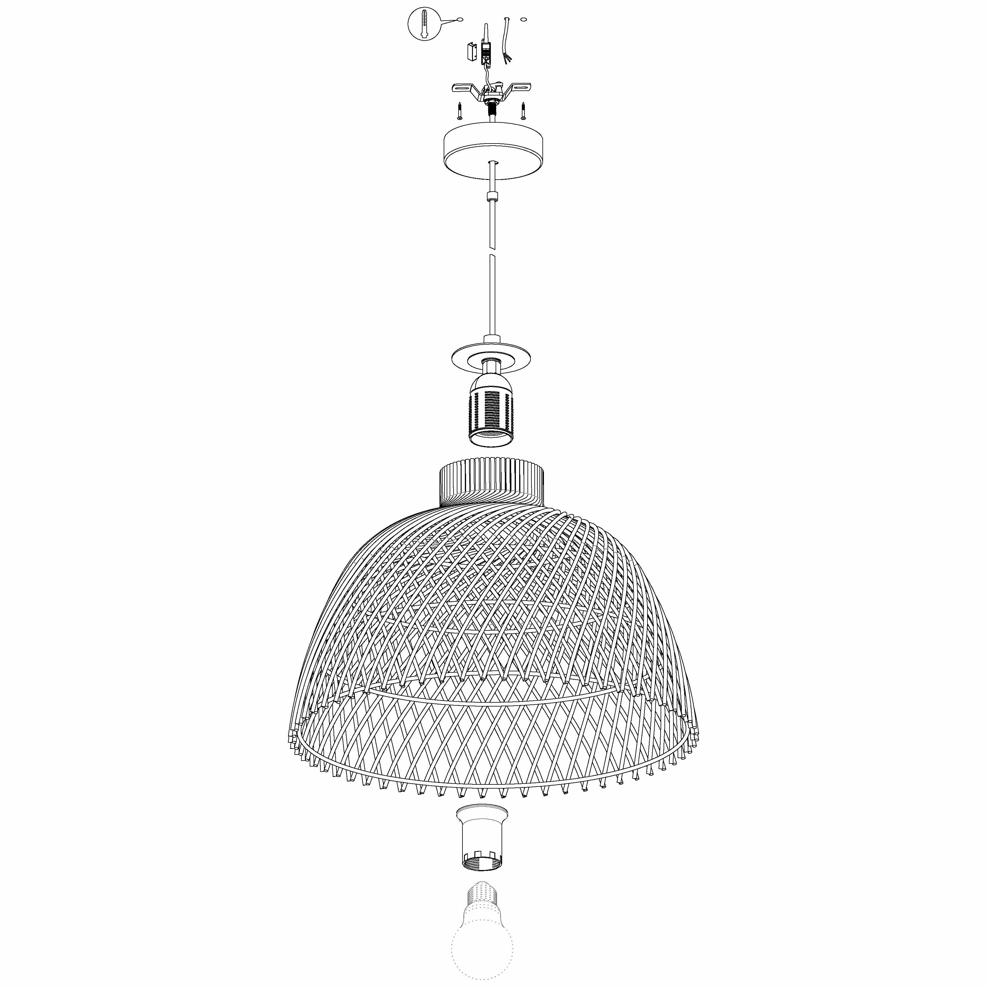 Eglo Ausnby Rattan Wicker Ceiling Pendant