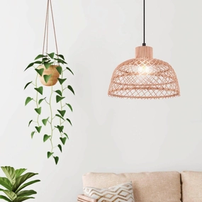 Eglo Ausnby Rattan Wicker Ceiling Pendant sleek LED ceiling lamp
