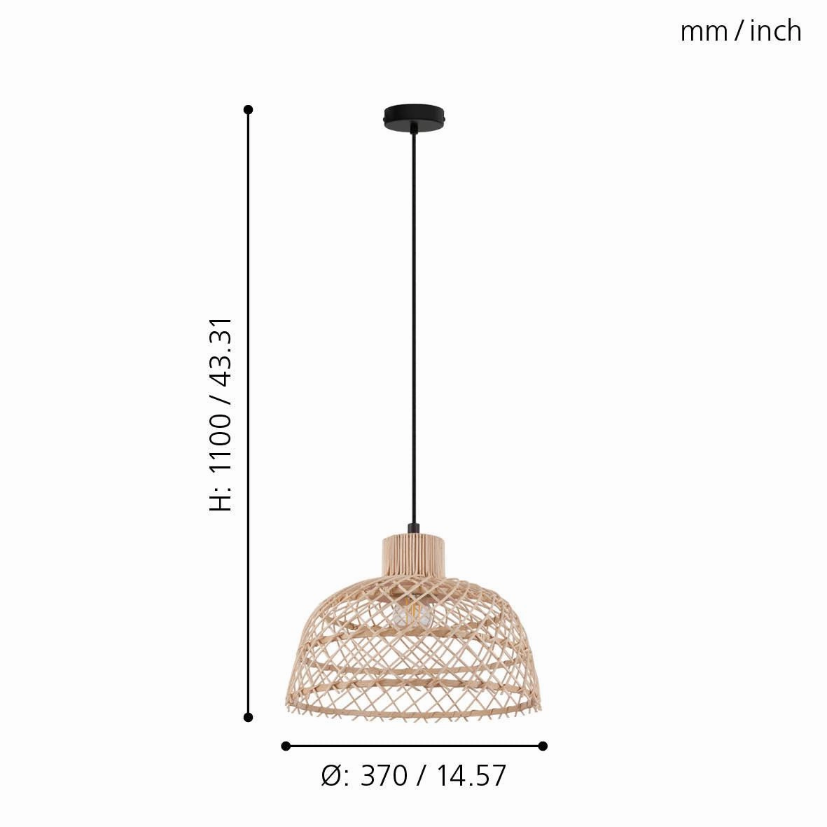 Eglo Ausnby Rattan Wicker Ceiling Pendant