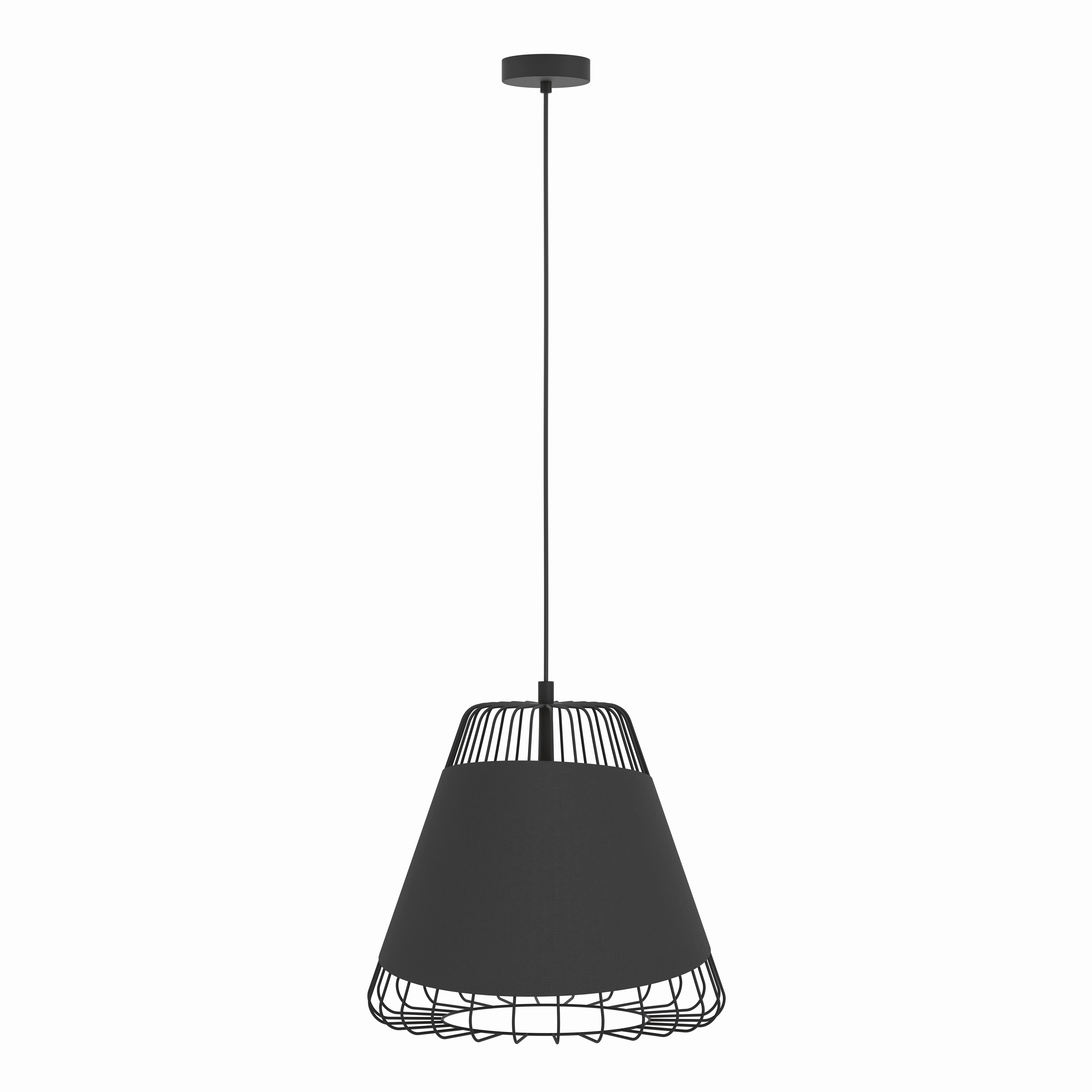 Eglo Austell Black Wire Framed Ceiling Pendant - 43cm