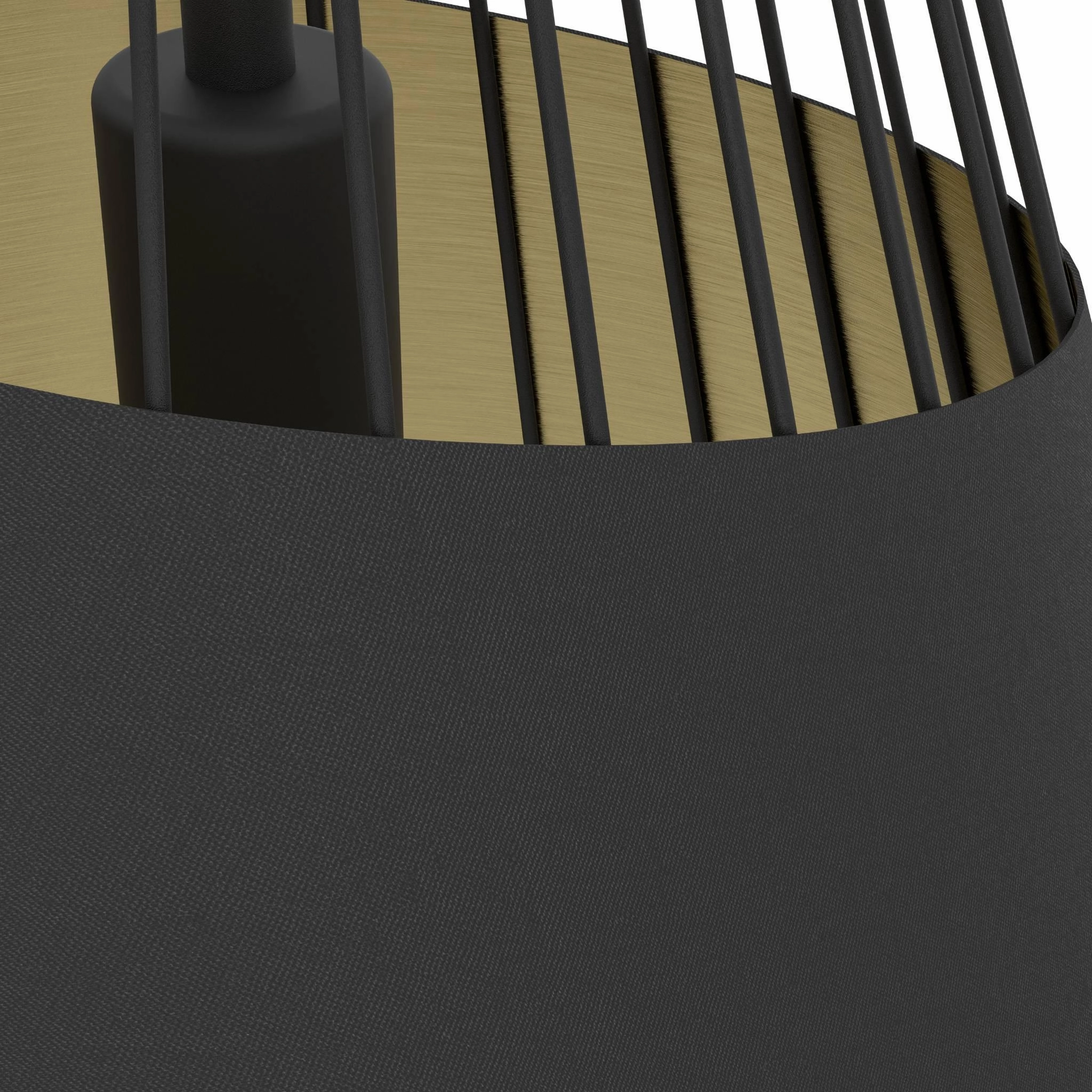 Eglo Austell Black Wire Framed Ceiling Pendant - 43cm