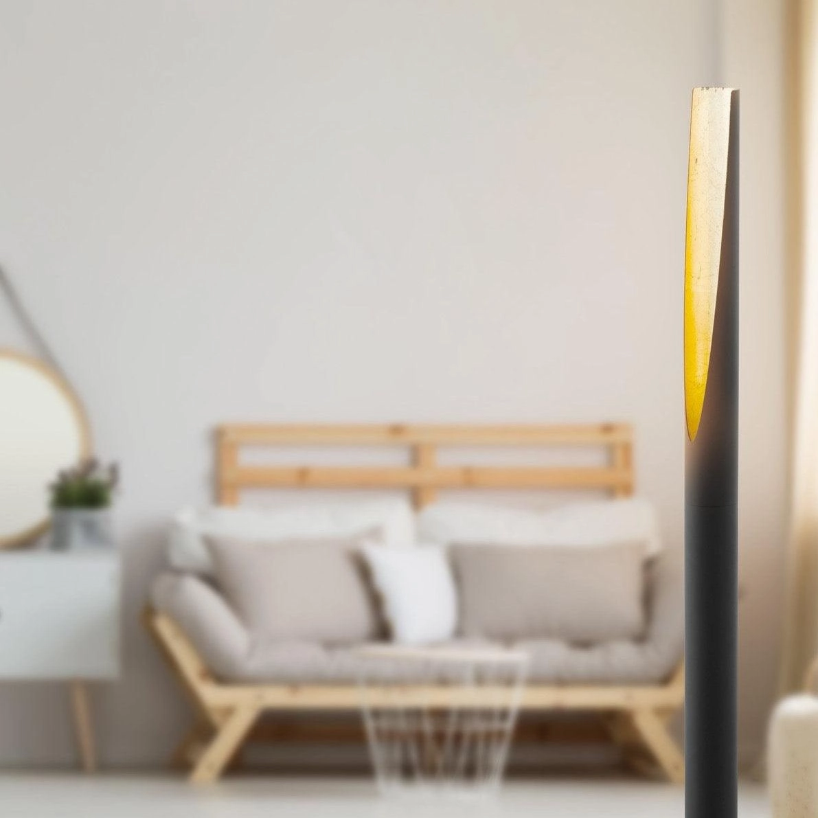 Eglo Barbotto Black & Gold Linear Floor Lamp