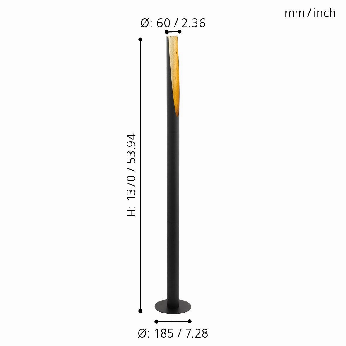 Eglo Barbotto Black & Gold Linear Floor Lamp