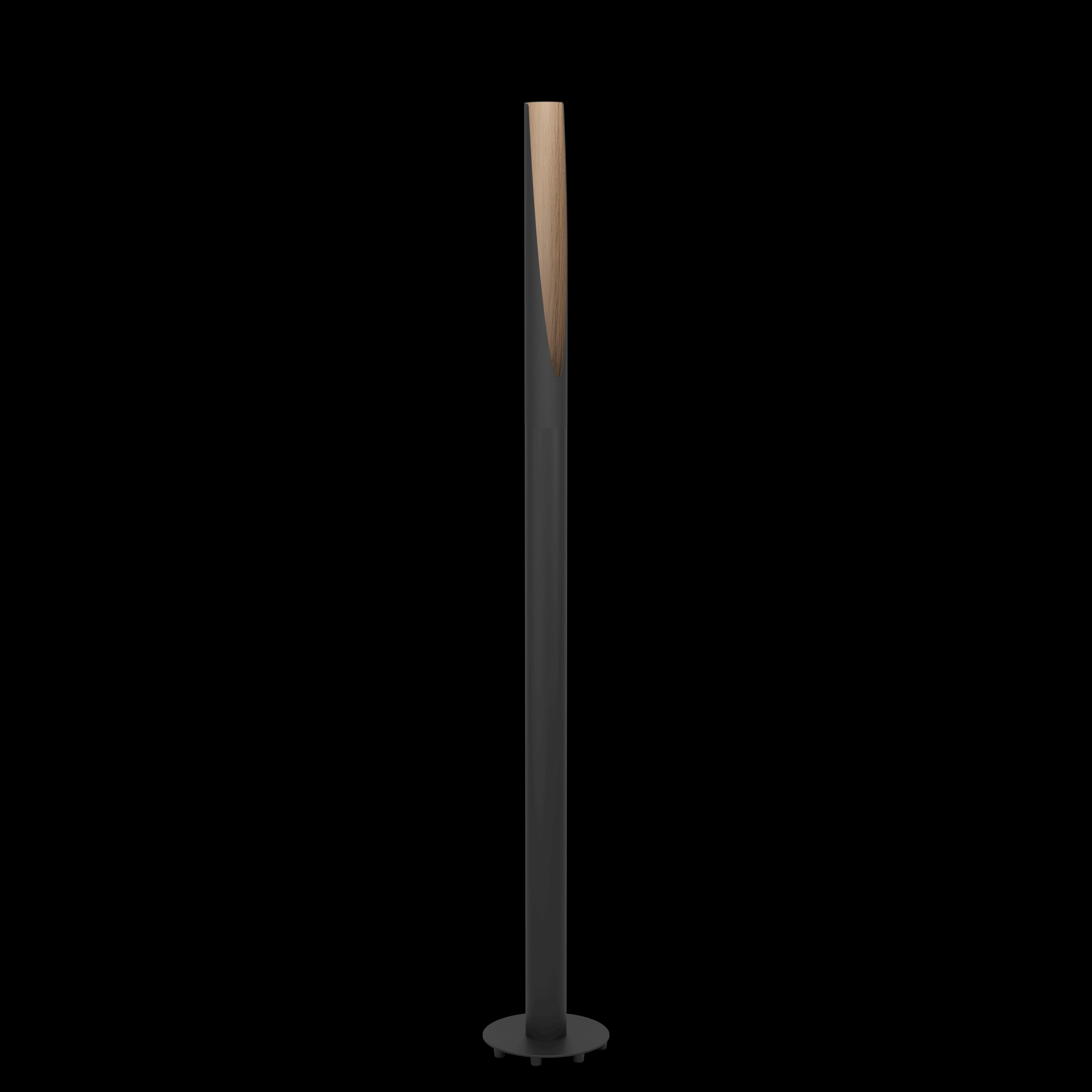 Eglo Barbotto Black Metal & Wood Veeneer Floor Lamp