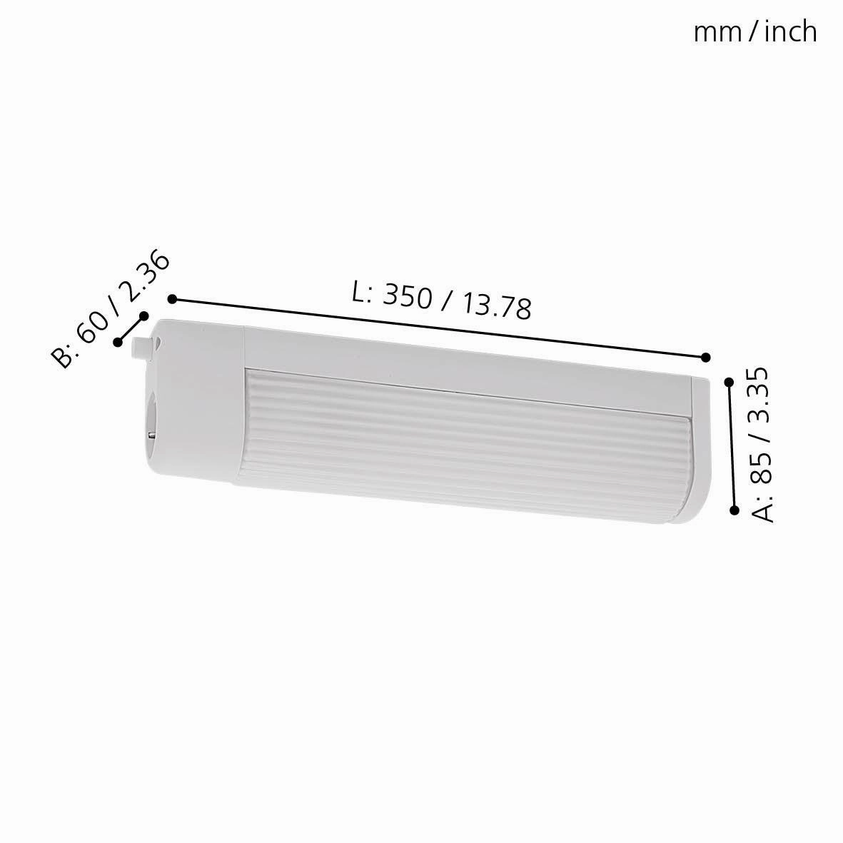 Eglo Bari 1 IP20 Ribbed Glass Bathroom Wall / Mirror Light