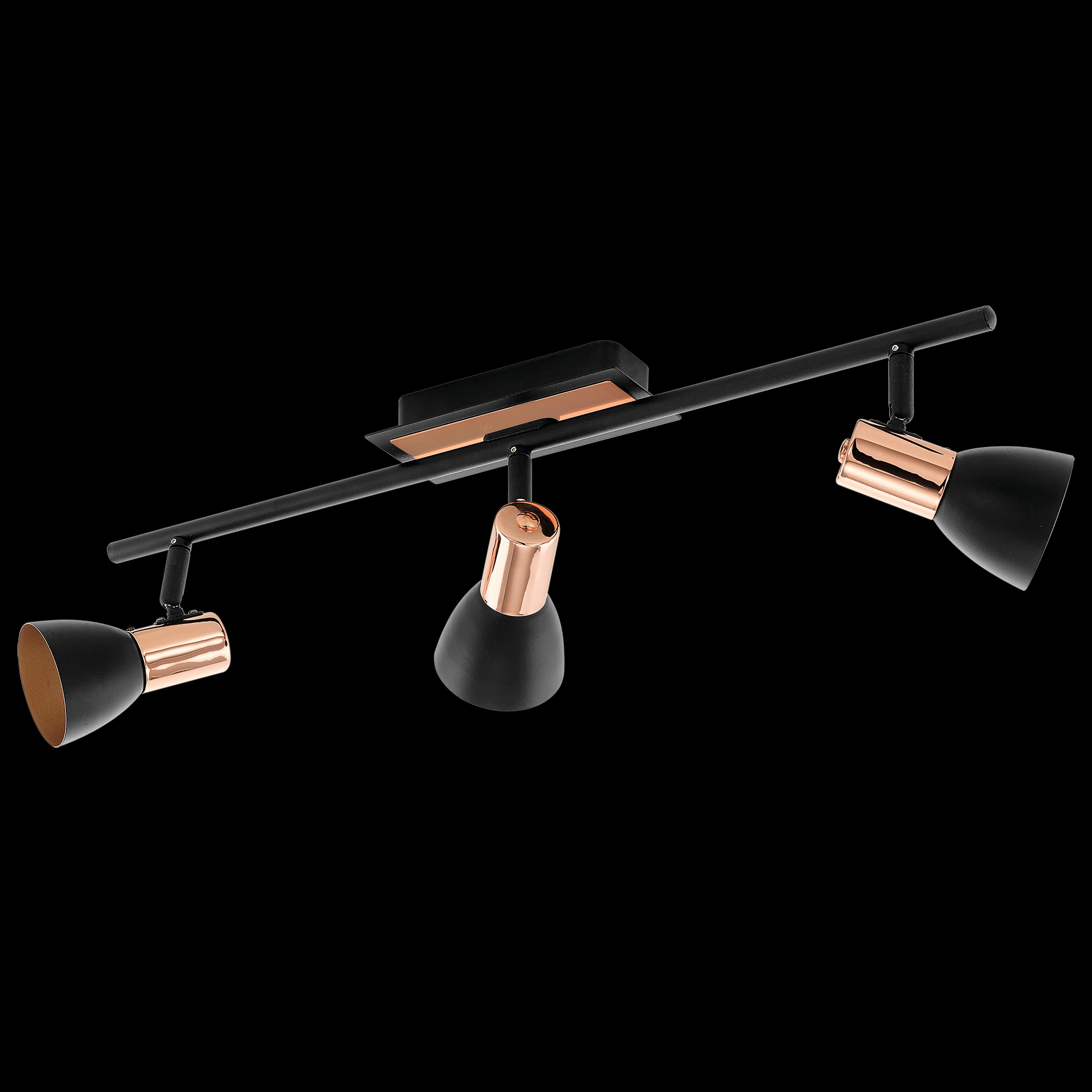 Eglo Barnham Copper & Black 3 Light Bar Spotlight