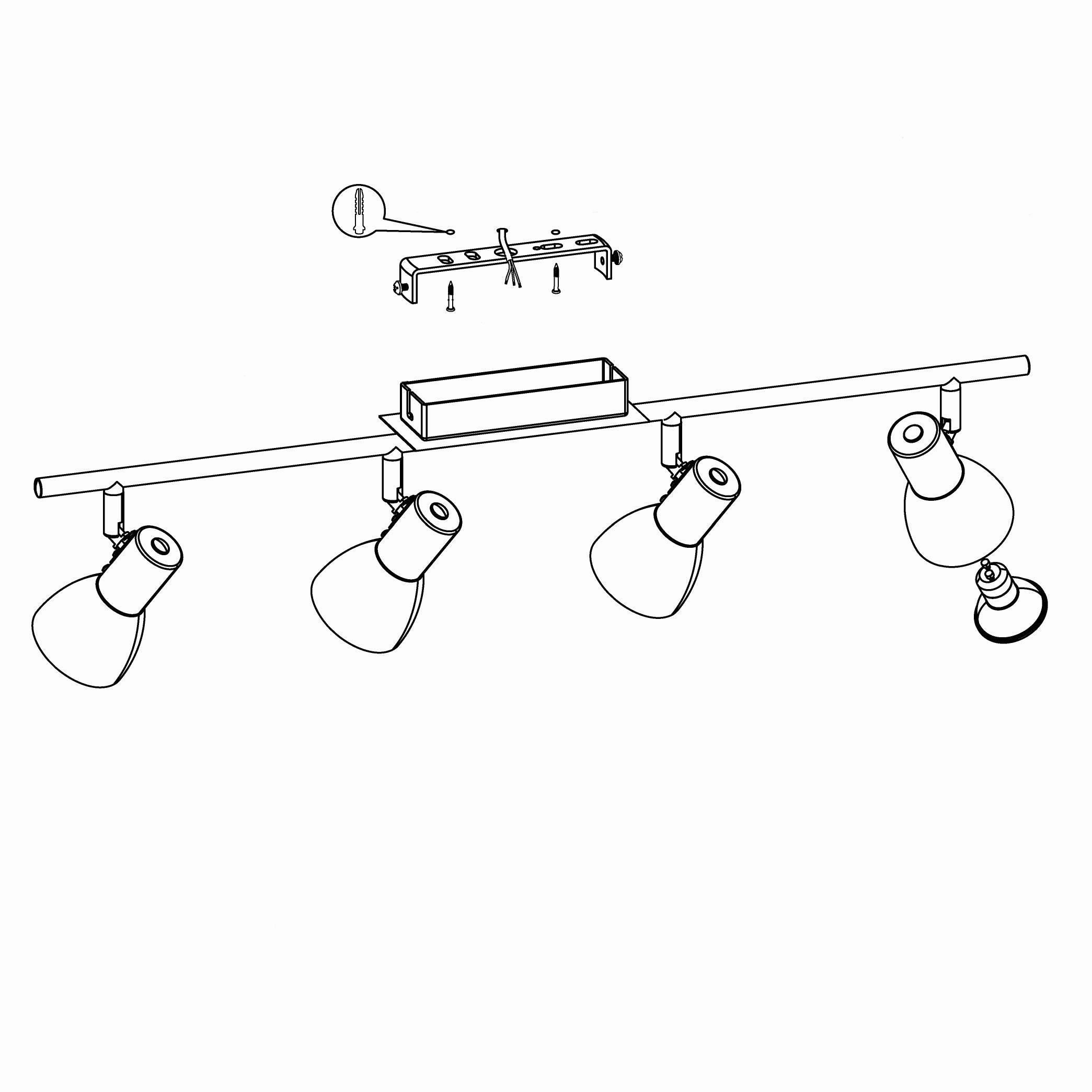 Eglo Barnham Copper & Black 4 Light Bar Spotlight