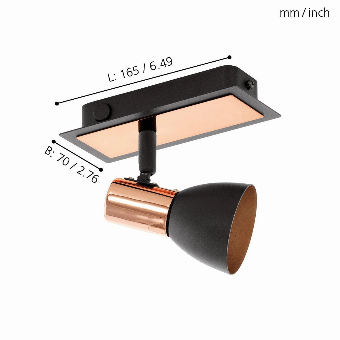 Eglo Barnham Copper & Black Wall Spotlight