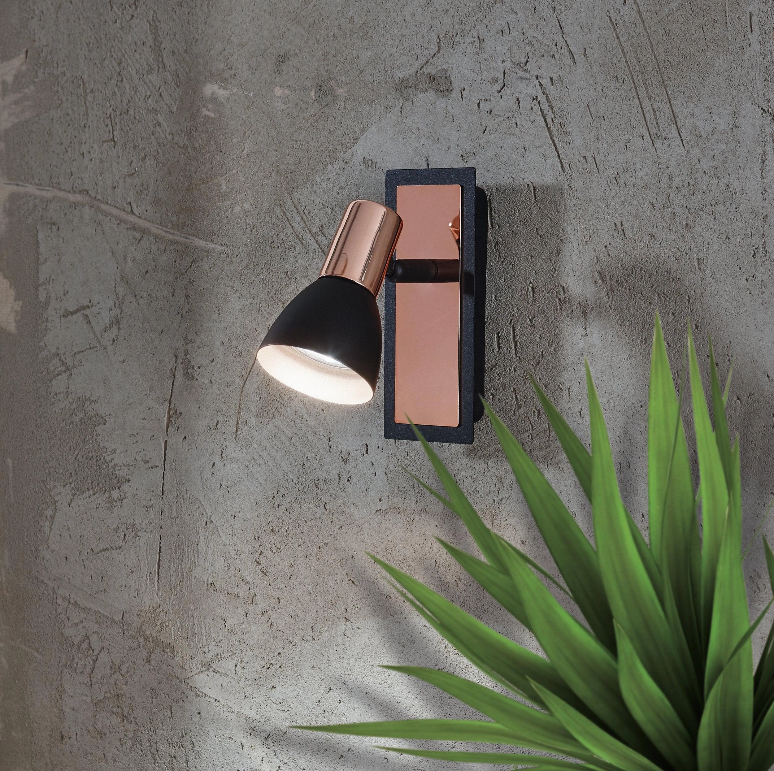 Eglo Barnham Copper & Black Wall Spotlight
