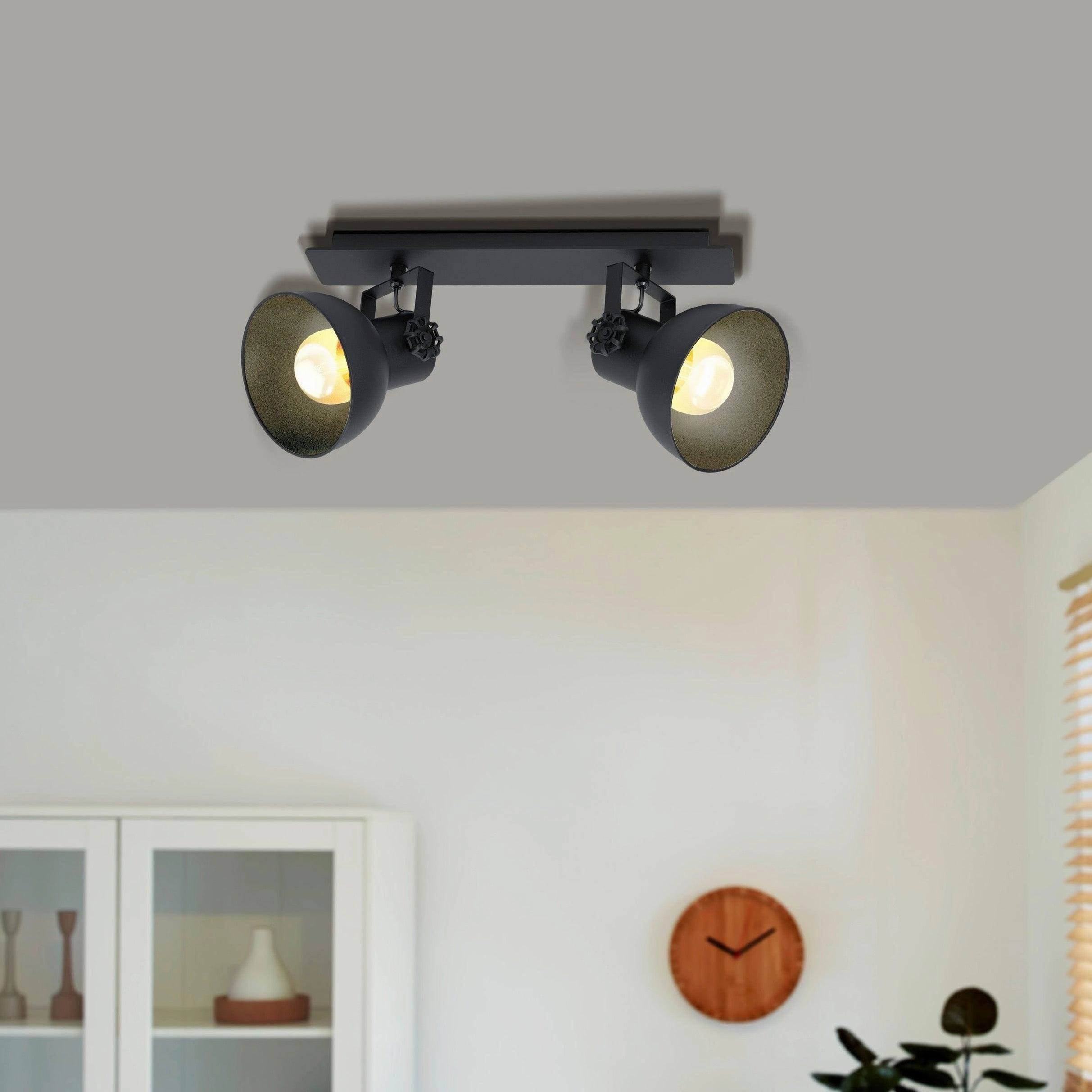 Eglo Barnstaple 1 Black 2 Light Bar Spotlight