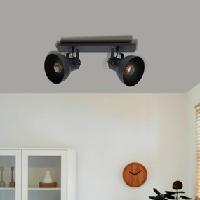 Eglo Barnstaple 1 Black 2 Light Bar Spotlight tall arc lamp for living room