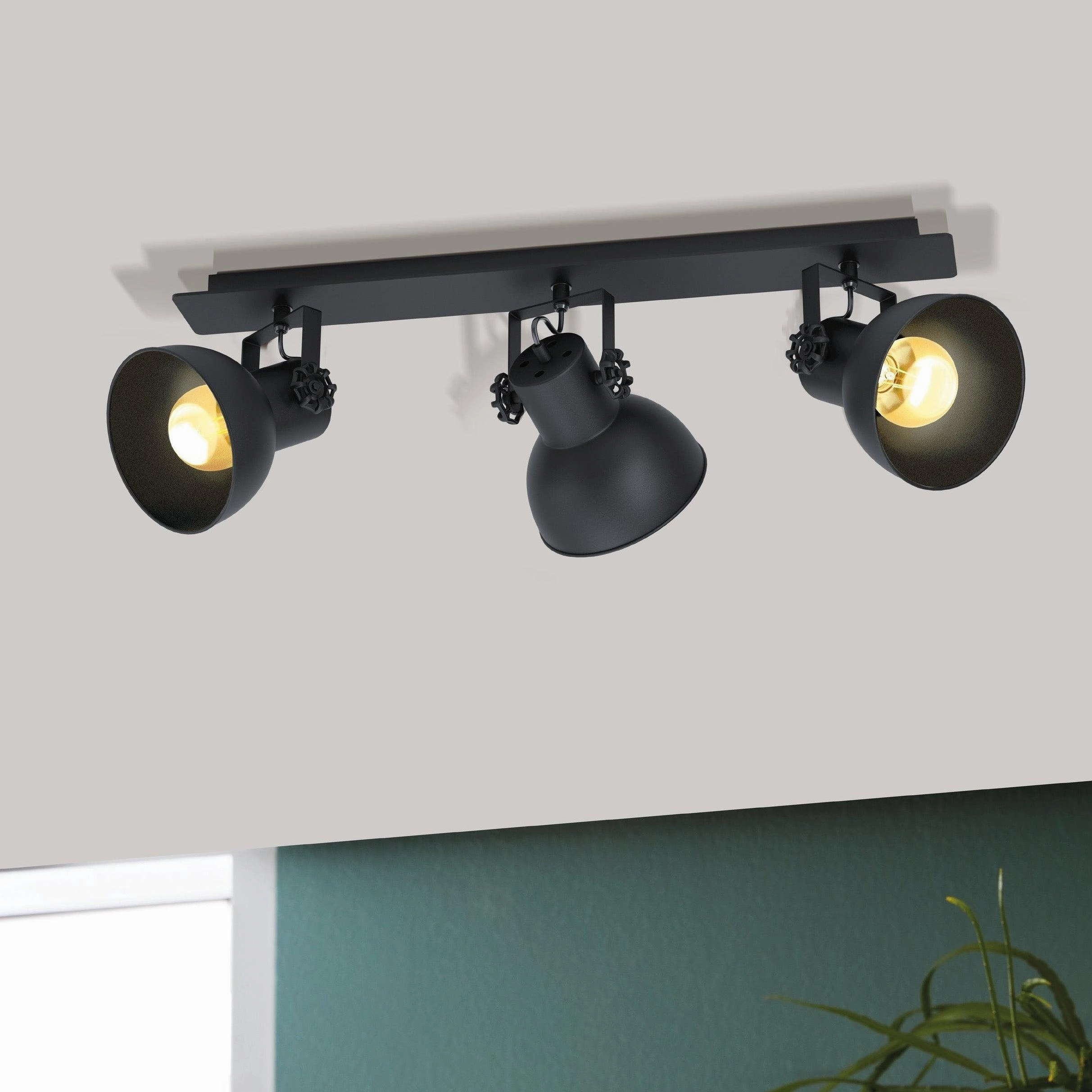 Eglo Barnstaple 1 Black 3 Light Bar Spotlight