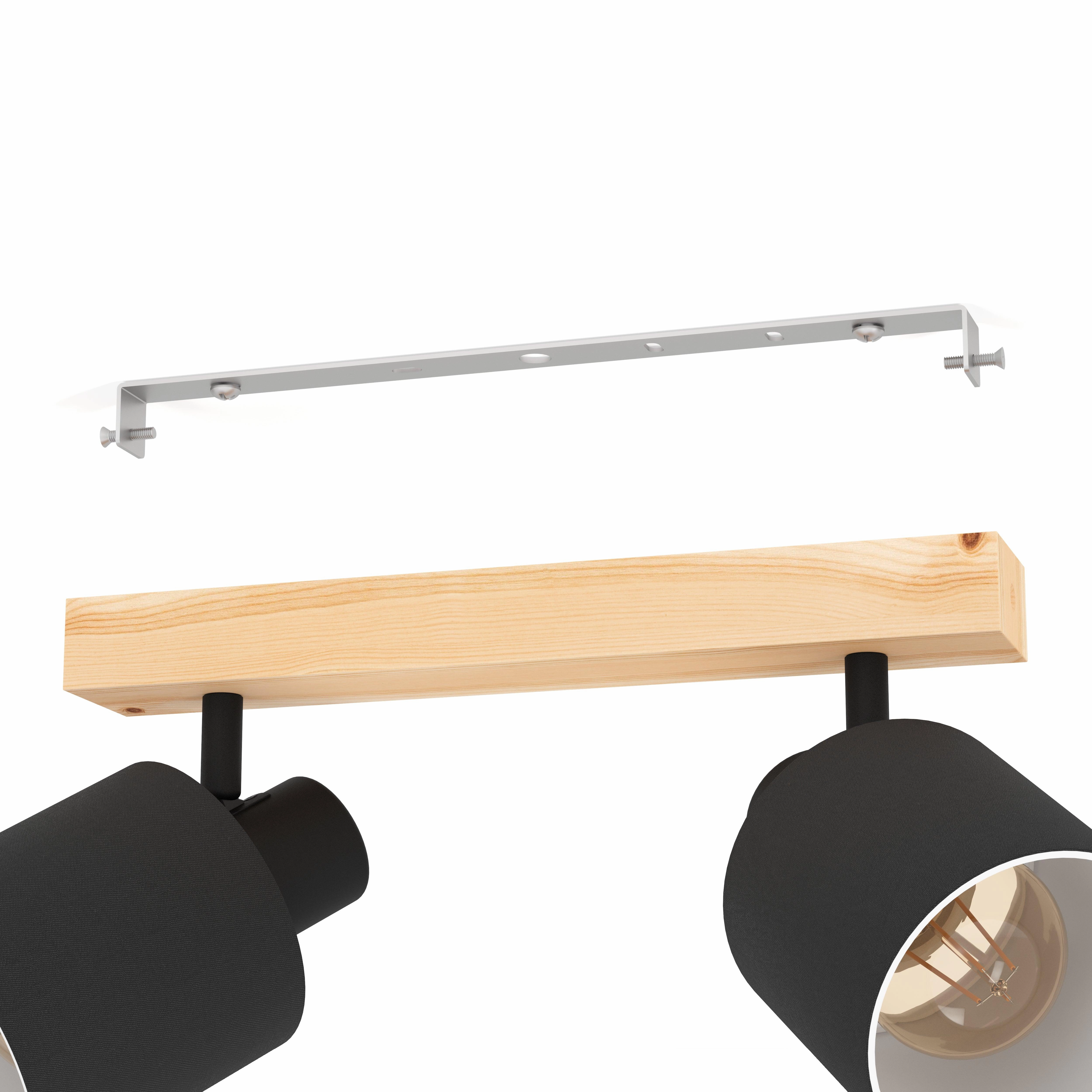 Eglo Batallas Wood & Black 2 Light Bar Spotlight