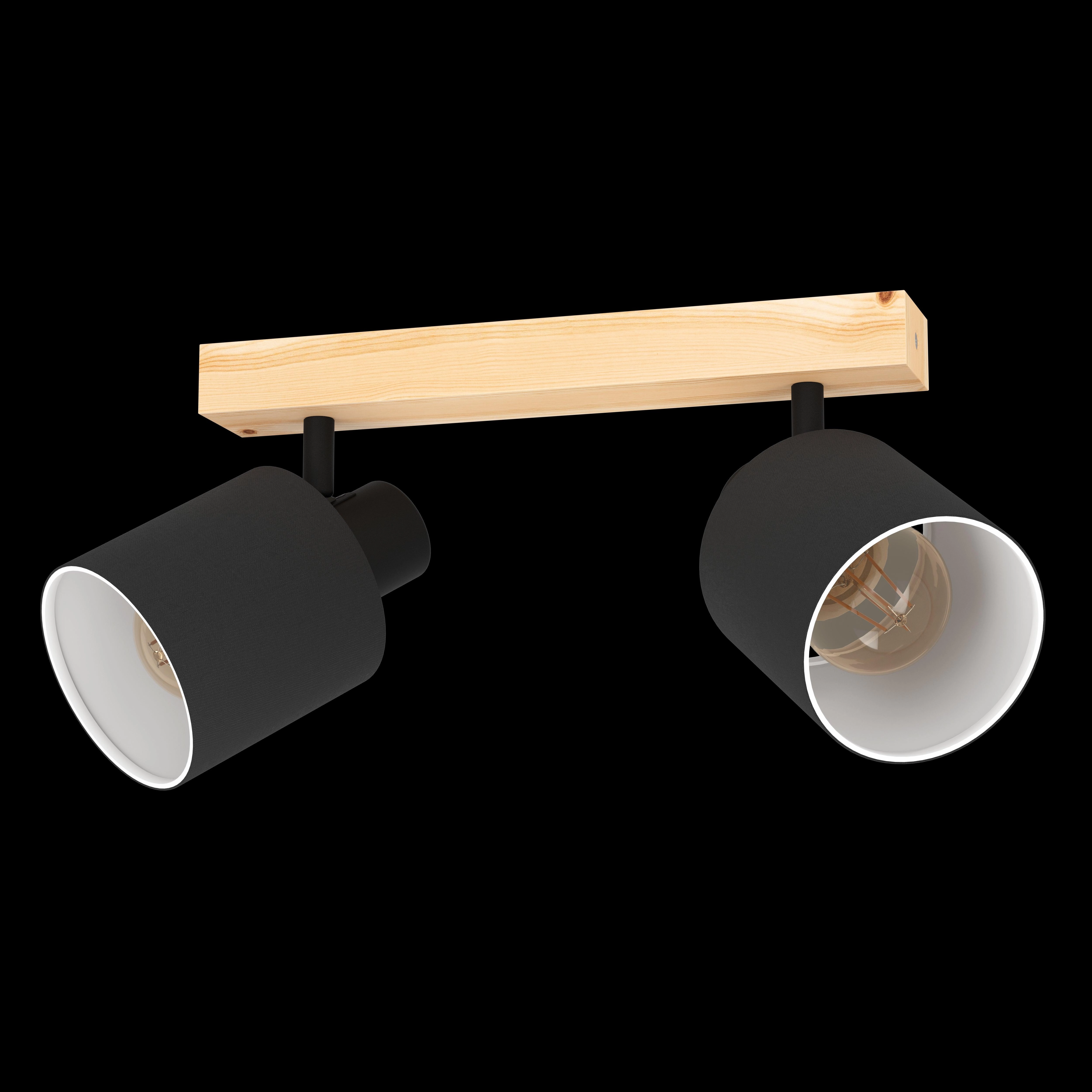 Eglo Batallas Wood & Black 2 Light Bar Spotlight
