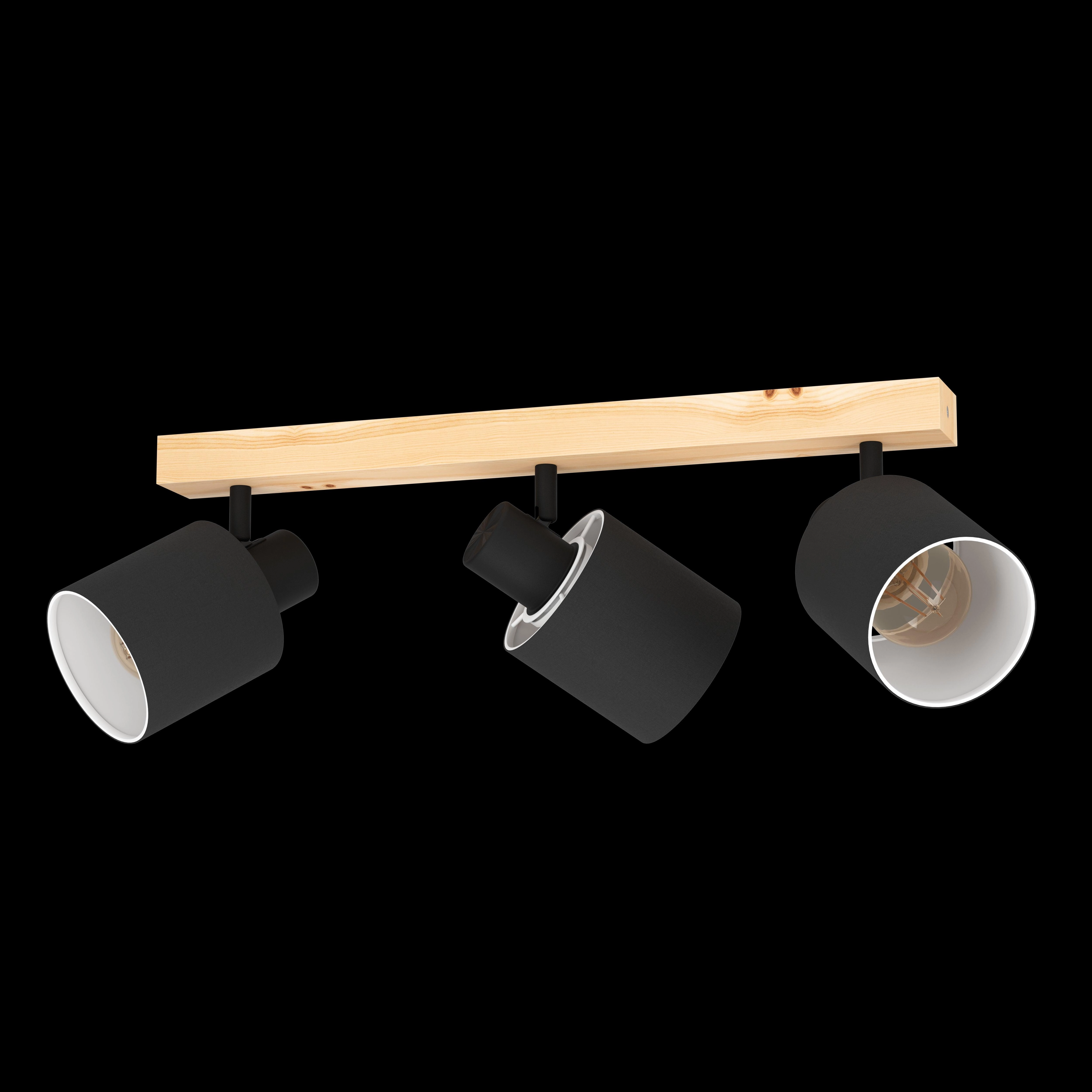 Eglo Batallas Wood & Black 3 Light Bar Spotlight