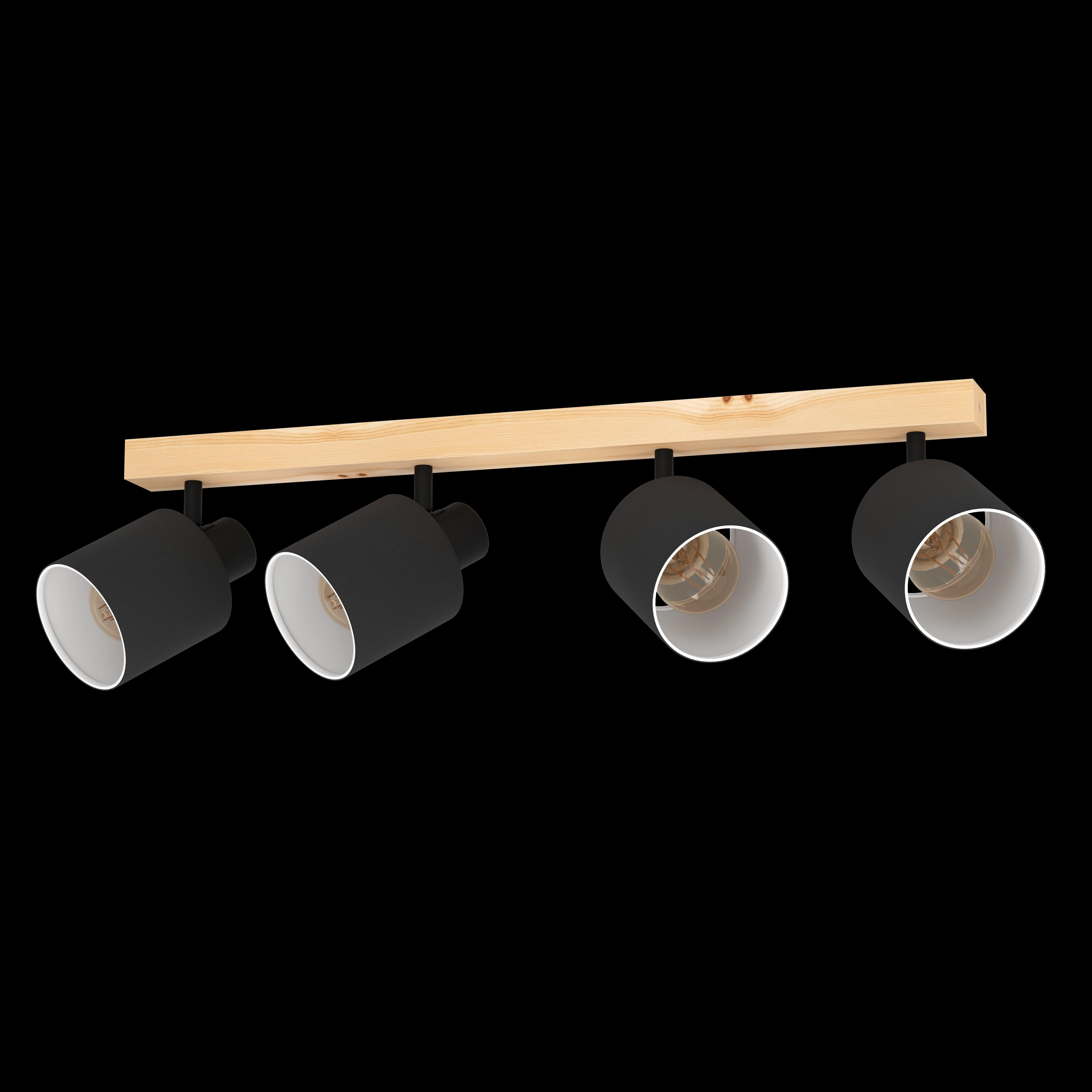 Eglo Batallas Wood & Black 4 Light Bar Spotlight